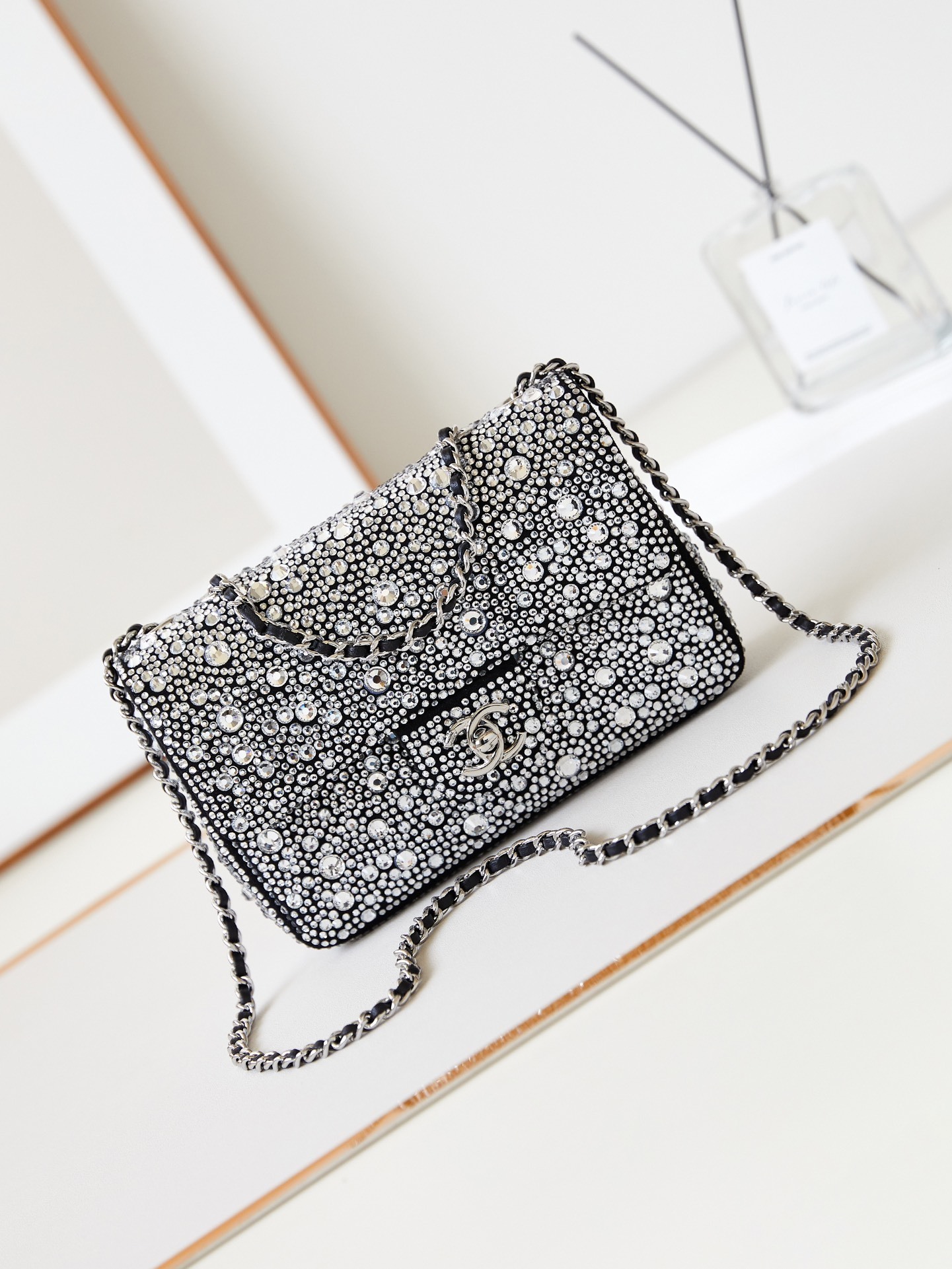 Chanel Swarovski crystal strass flap bag