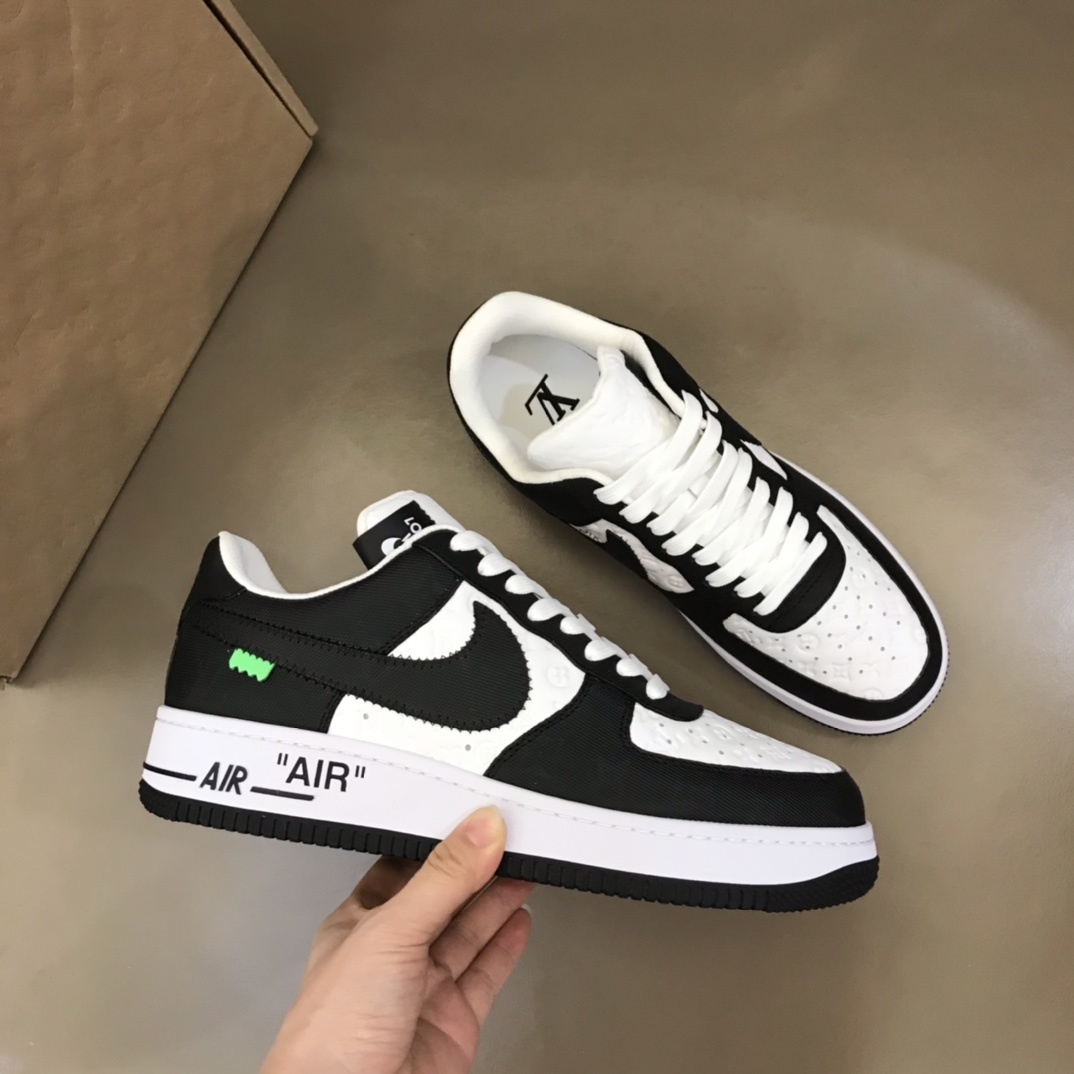 LV x Nike Air Force 1 Low in black and white