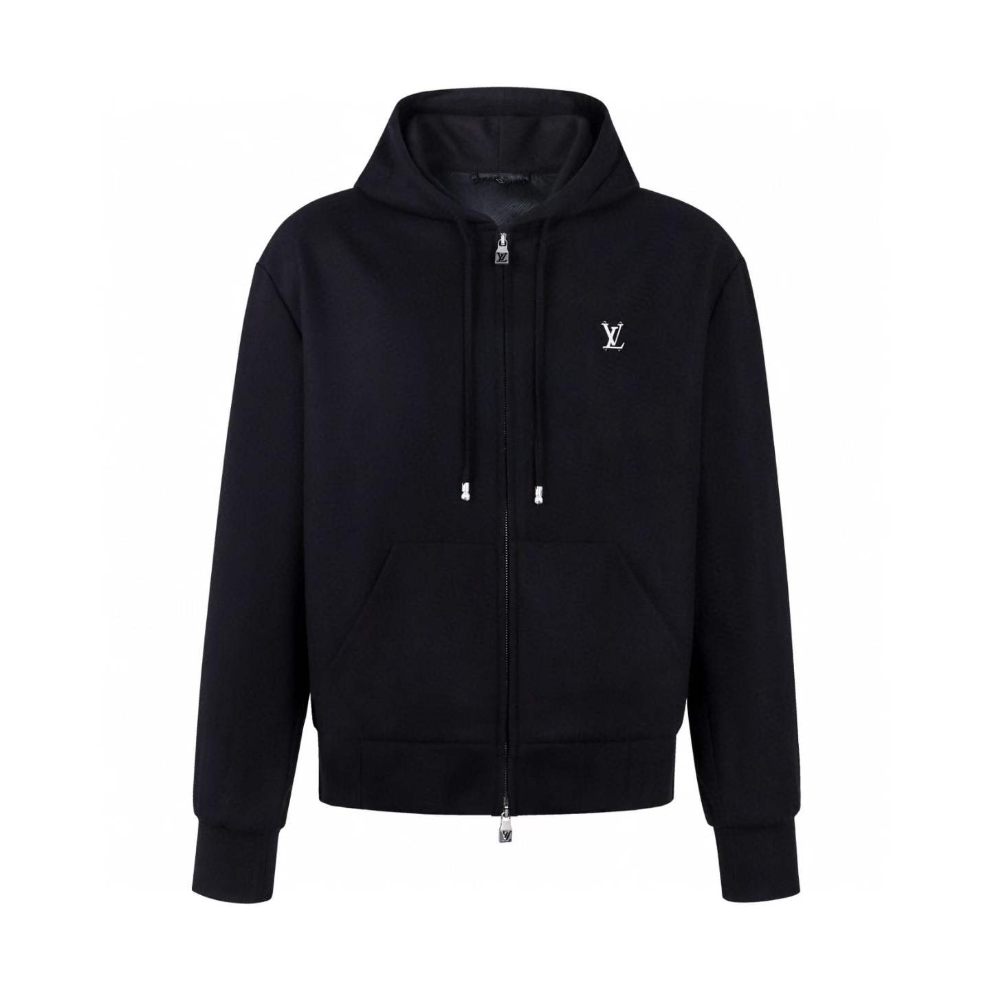 LV Tailored Technical Wool Hooded Blouson in black.