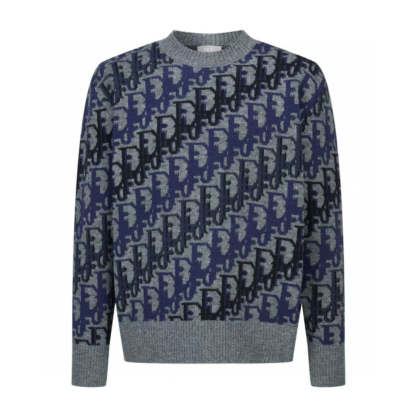 Dior Oblique sweater in blue wool jacquard