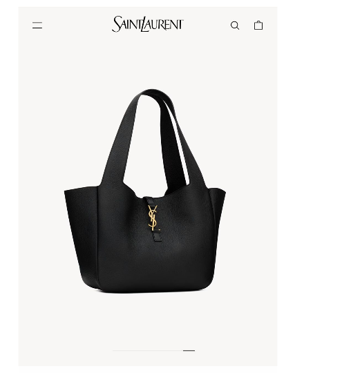 Saint Laurent Le 5 à 7 Bea tote bag in black deerskin leather with gold-toned hardware