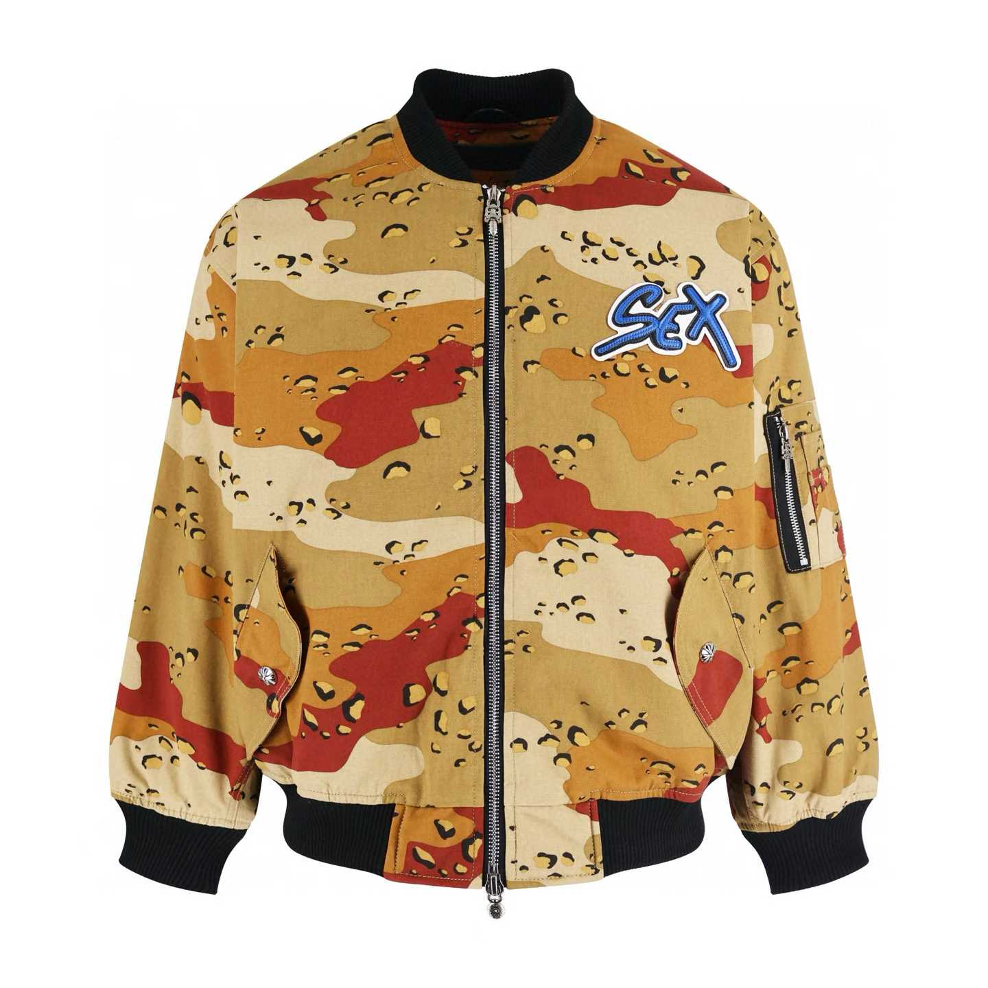 Chrome Hearts Matty Boy Sex Records desert camouflage bomber jacket.