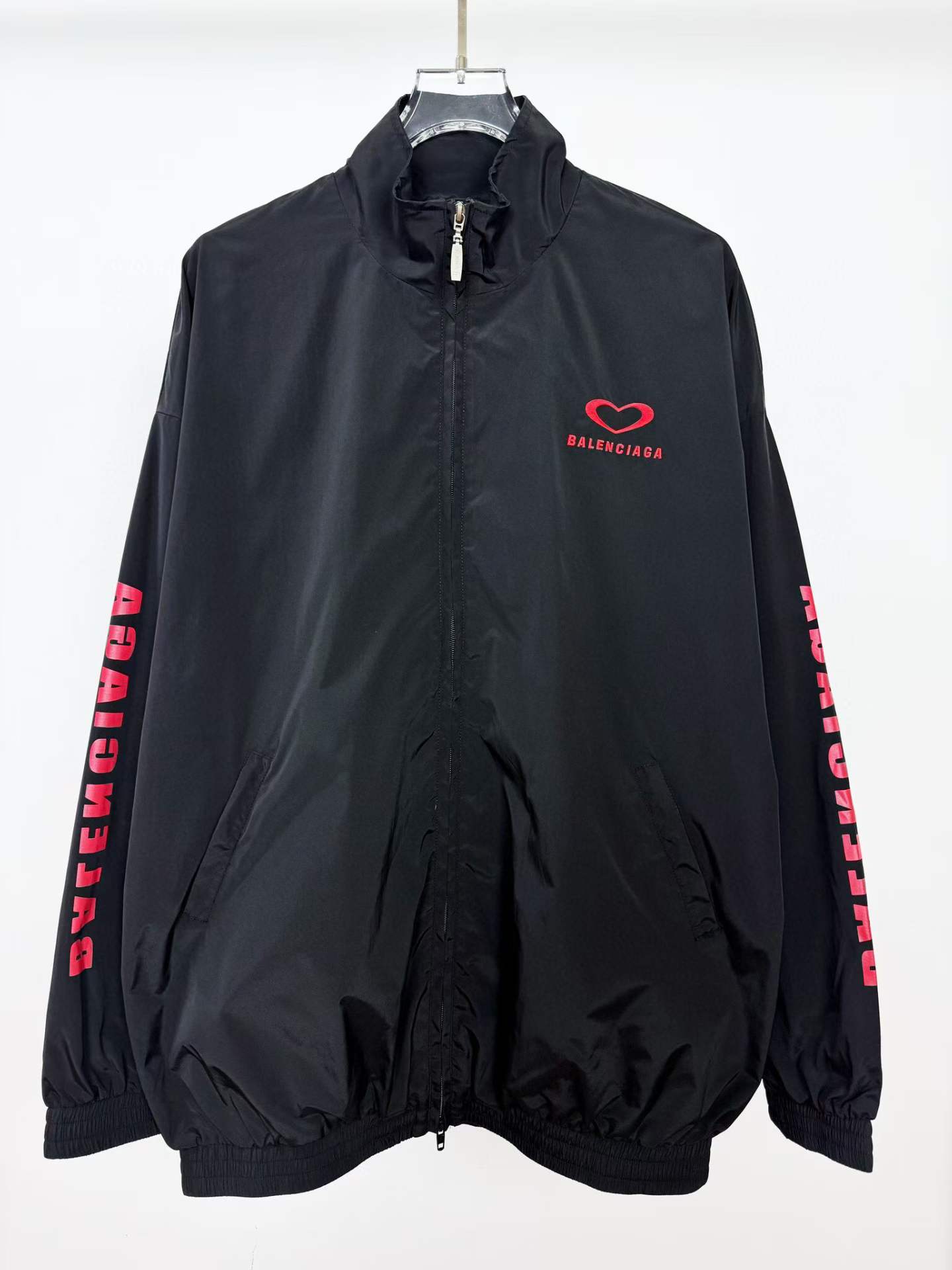 Balenciaga QIXI 25 Tracksuit Mid-Size Jacket in black with red artwork print