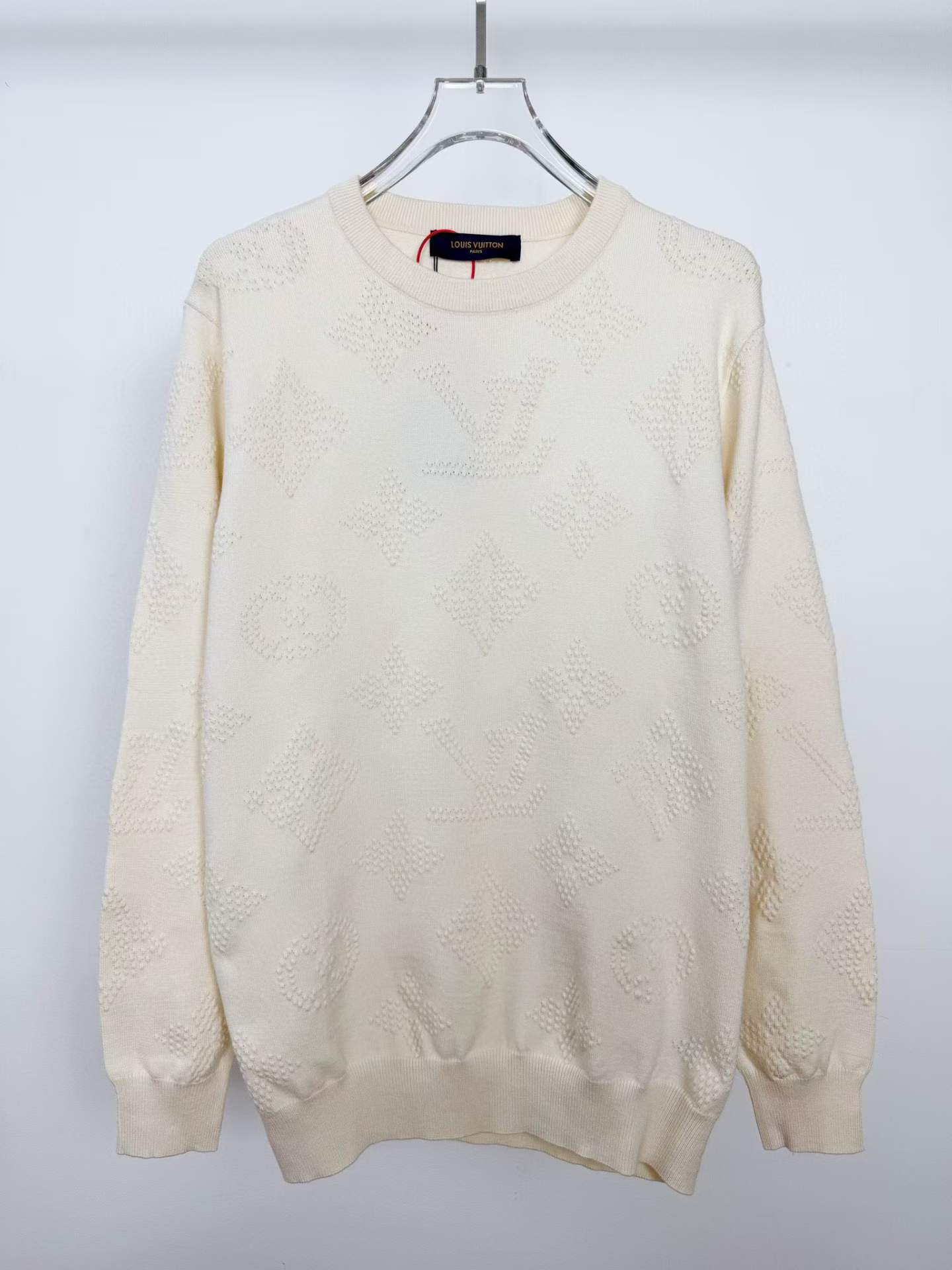 LV Supreme Jacquard Logo Crewneck sweatshirt in white