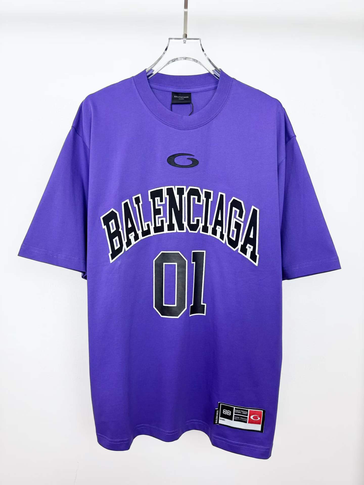 Balenciaga Basketball Series Oversized T-shirt in purple vintage jersey