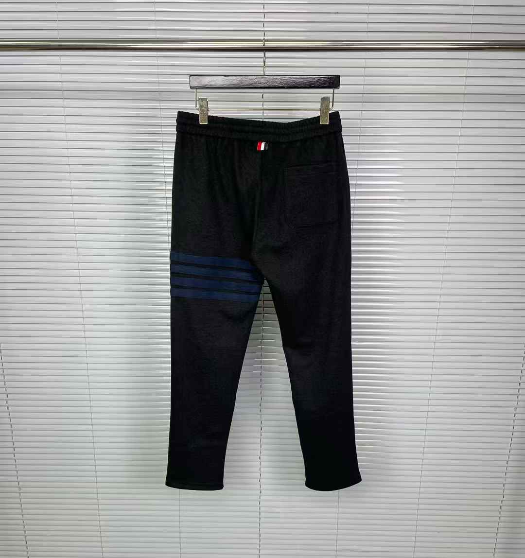 Thom Browne Navy Cotton Loopback Tonal 4-Bar Sweat pants