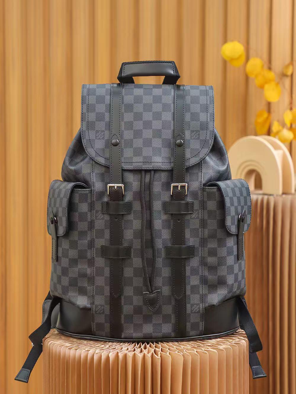 LV Christopher PM backpack in the Damier Graphite coated canvas and leather
