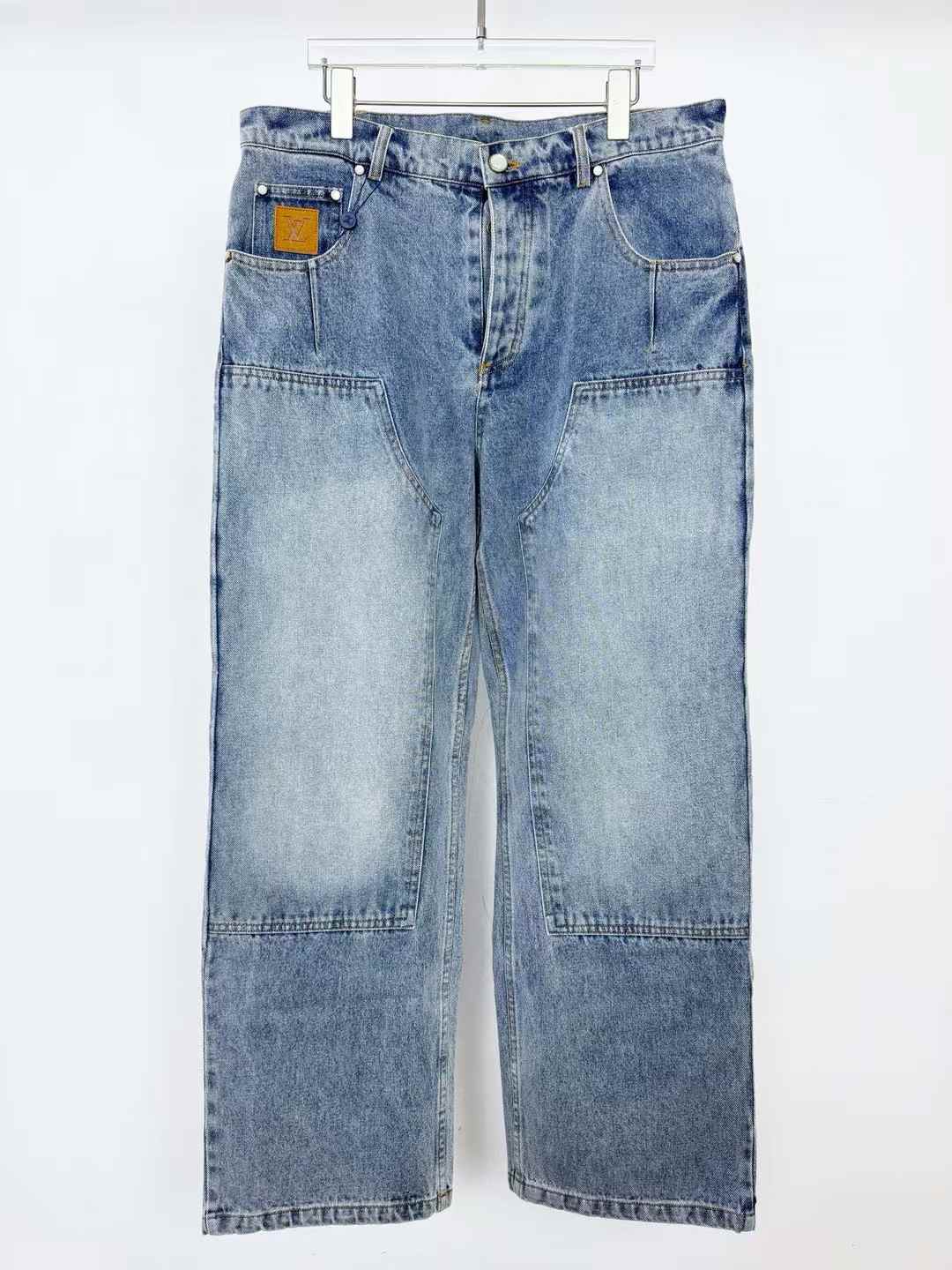 LV Regular Denim Pants in a regular fit and light blue wash