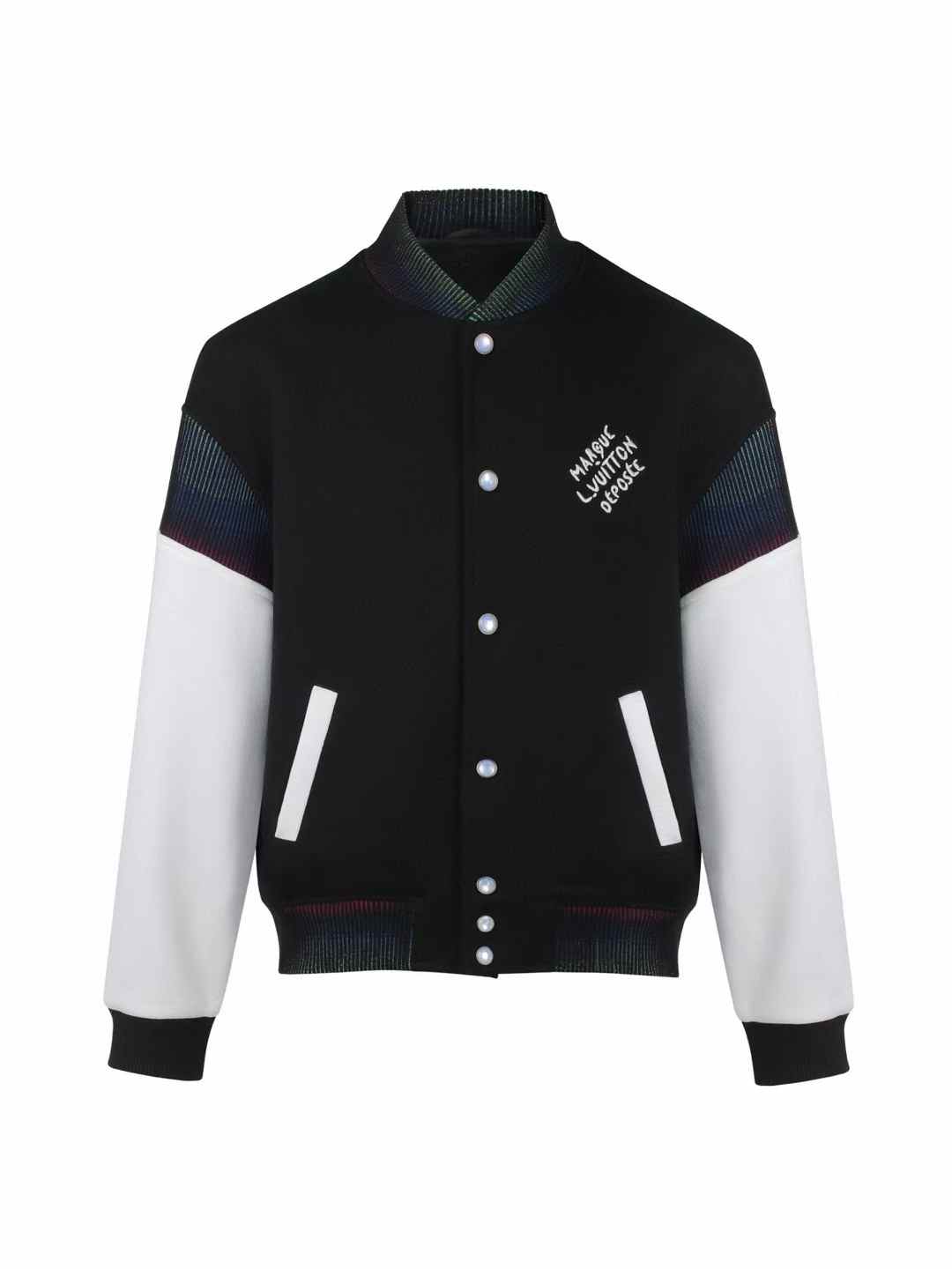 LV Cotton Jersey Varsity Blouson with iridescent ribbing and pearl-effect buttons