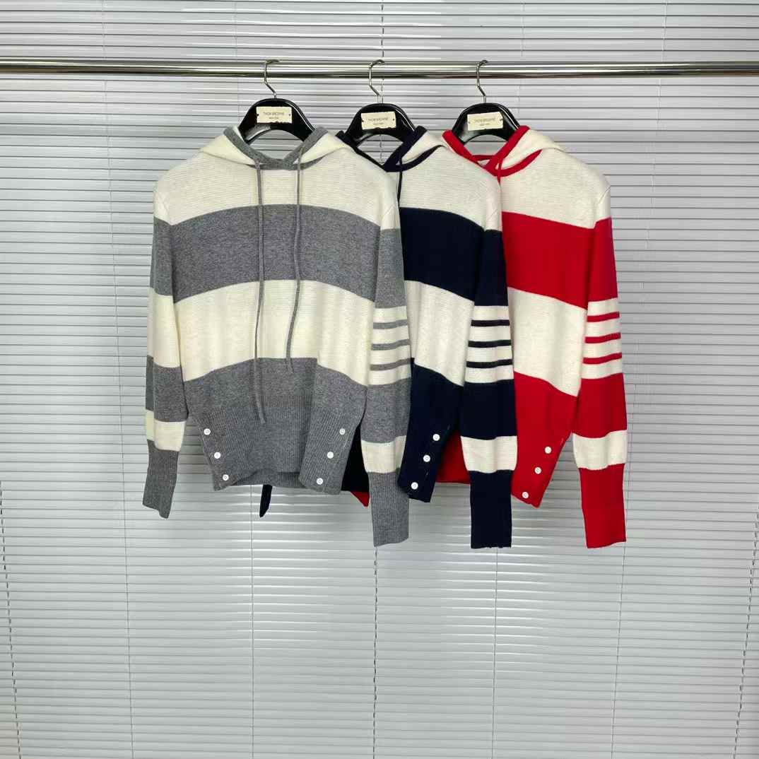 Thom Browne 4-Bar striped cashmere hoodies