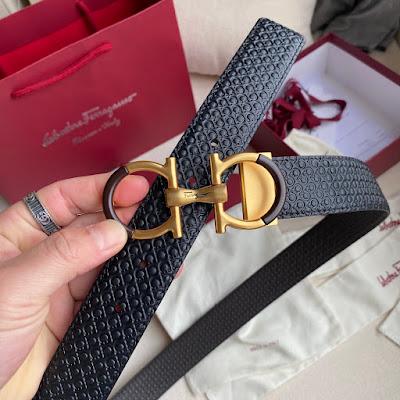 Ferragamo reversible leather belt with a gold-tone Gancini buckle