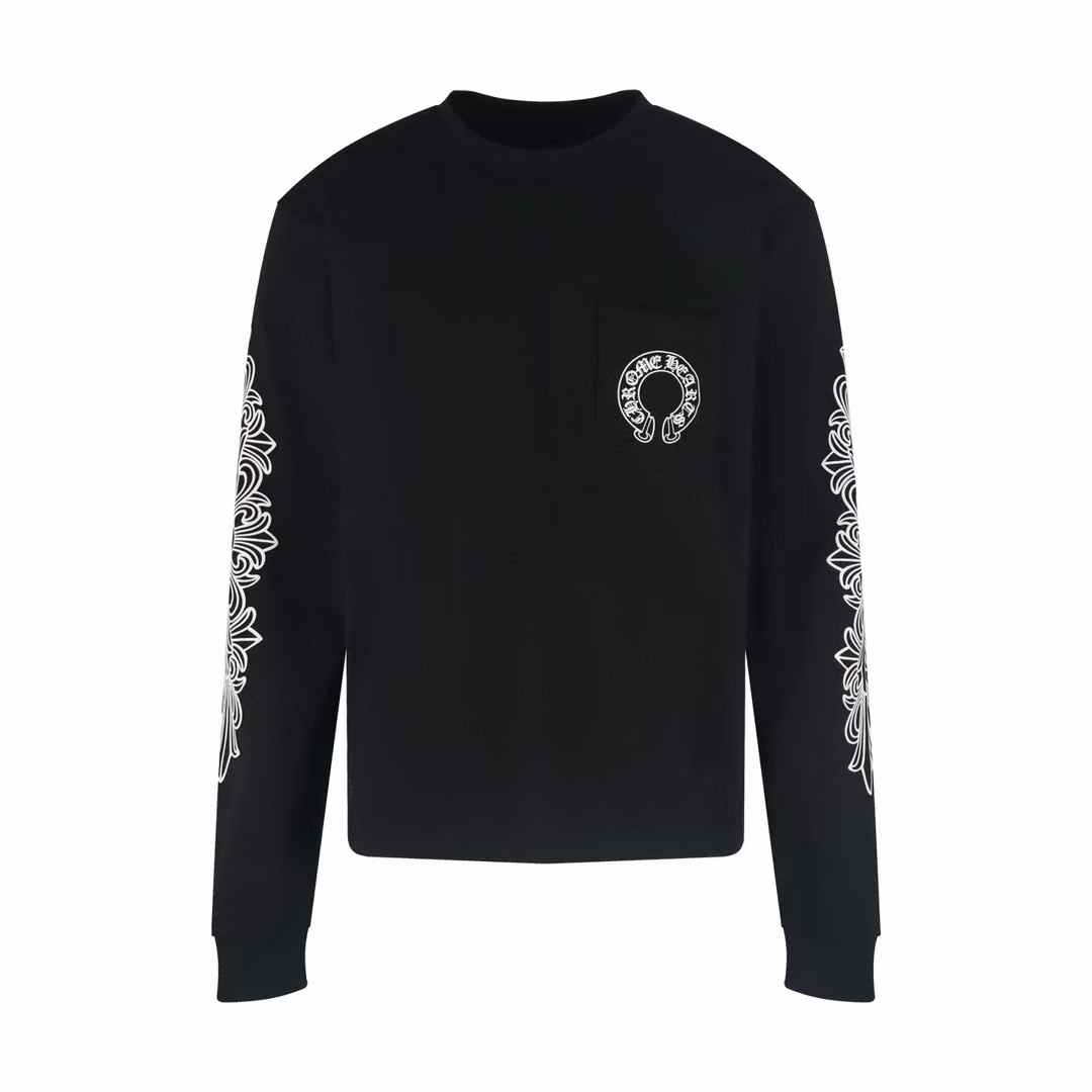 Chrome Hearts Horseshoe Logo Crewneck Sweatshirt in black