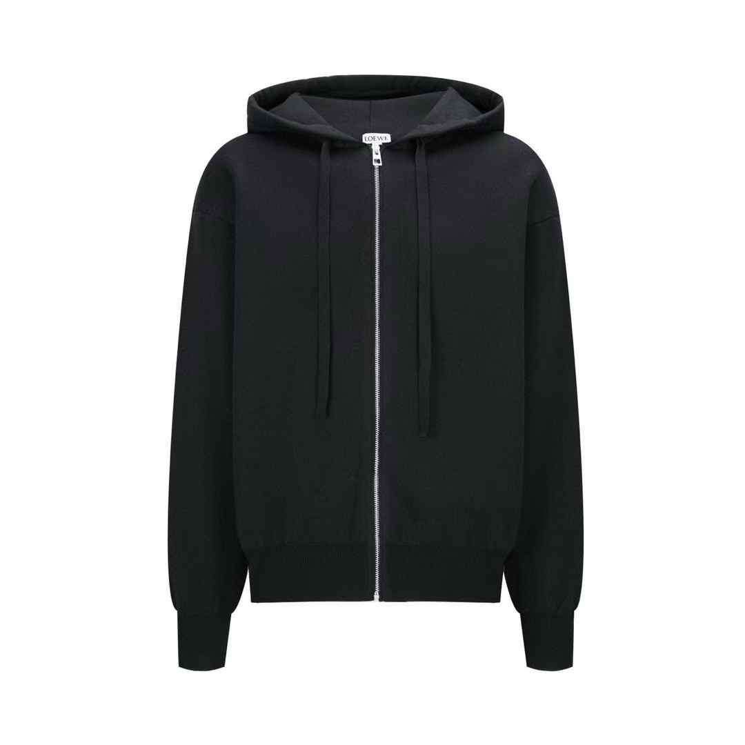 Loewe Anagram zip-up hoodie in black wool