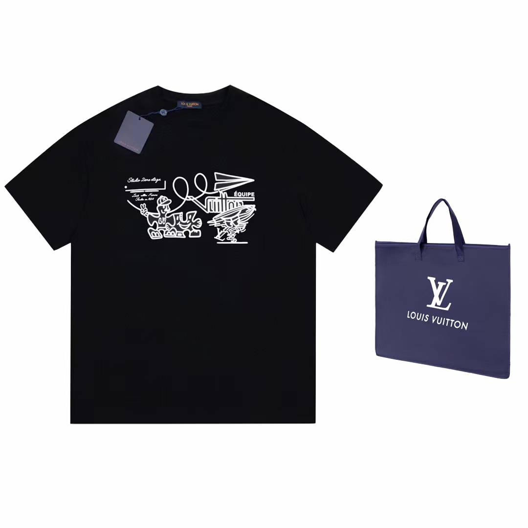 LV black cotton Karl Lagerfeld Series T-shirt