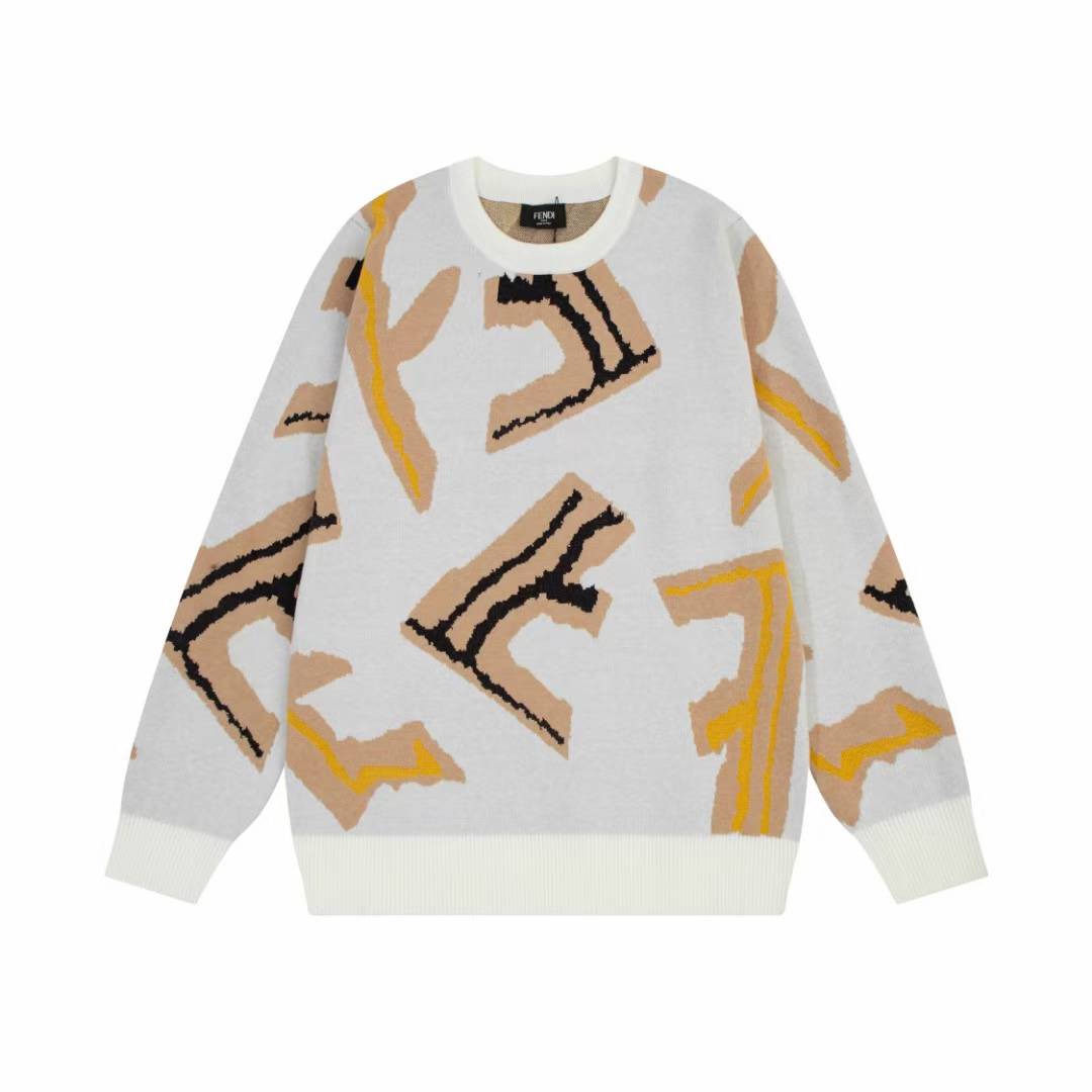 Fendi Fragment graphic-pattern virgin-wool jumper