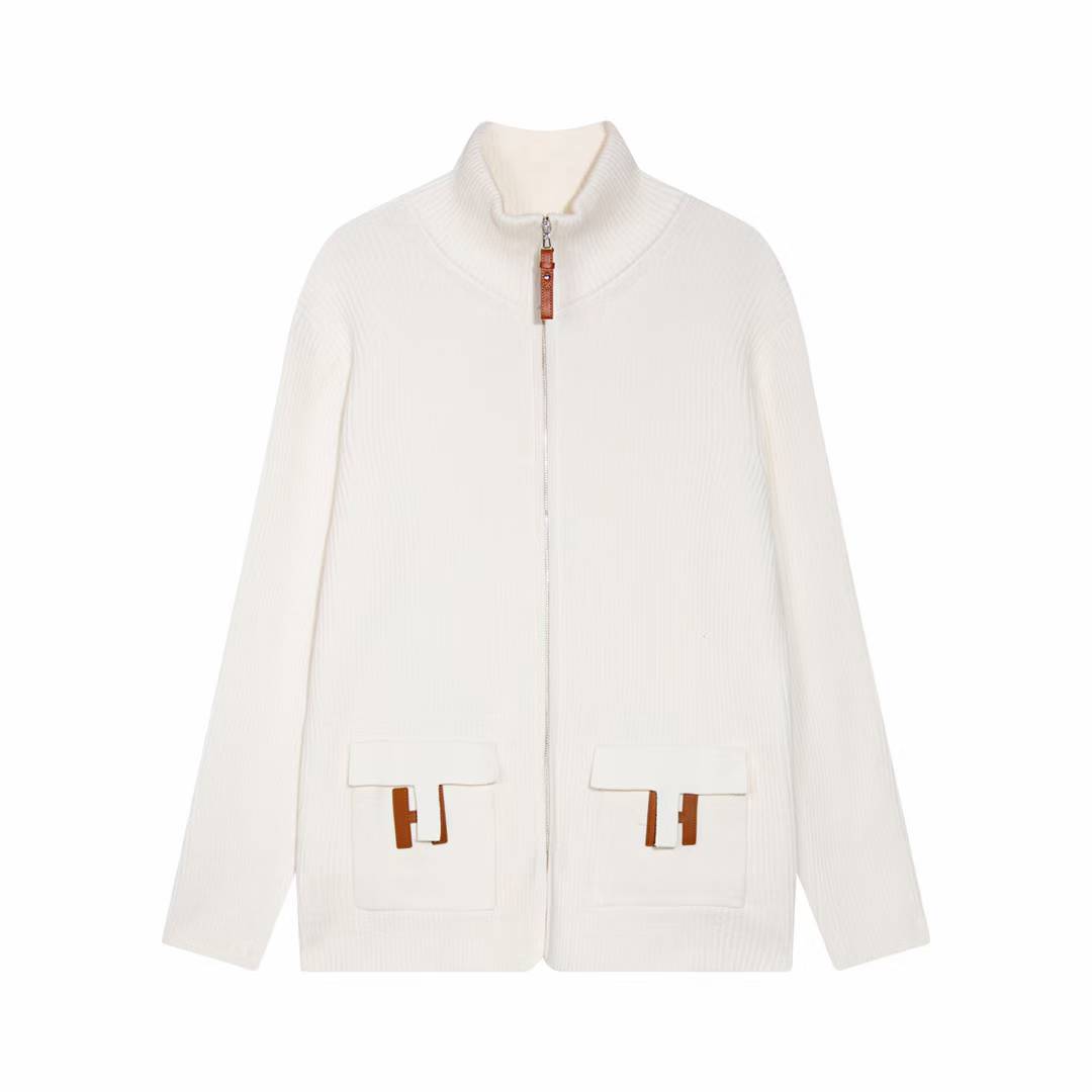 Hermes Wool knit jacket - White