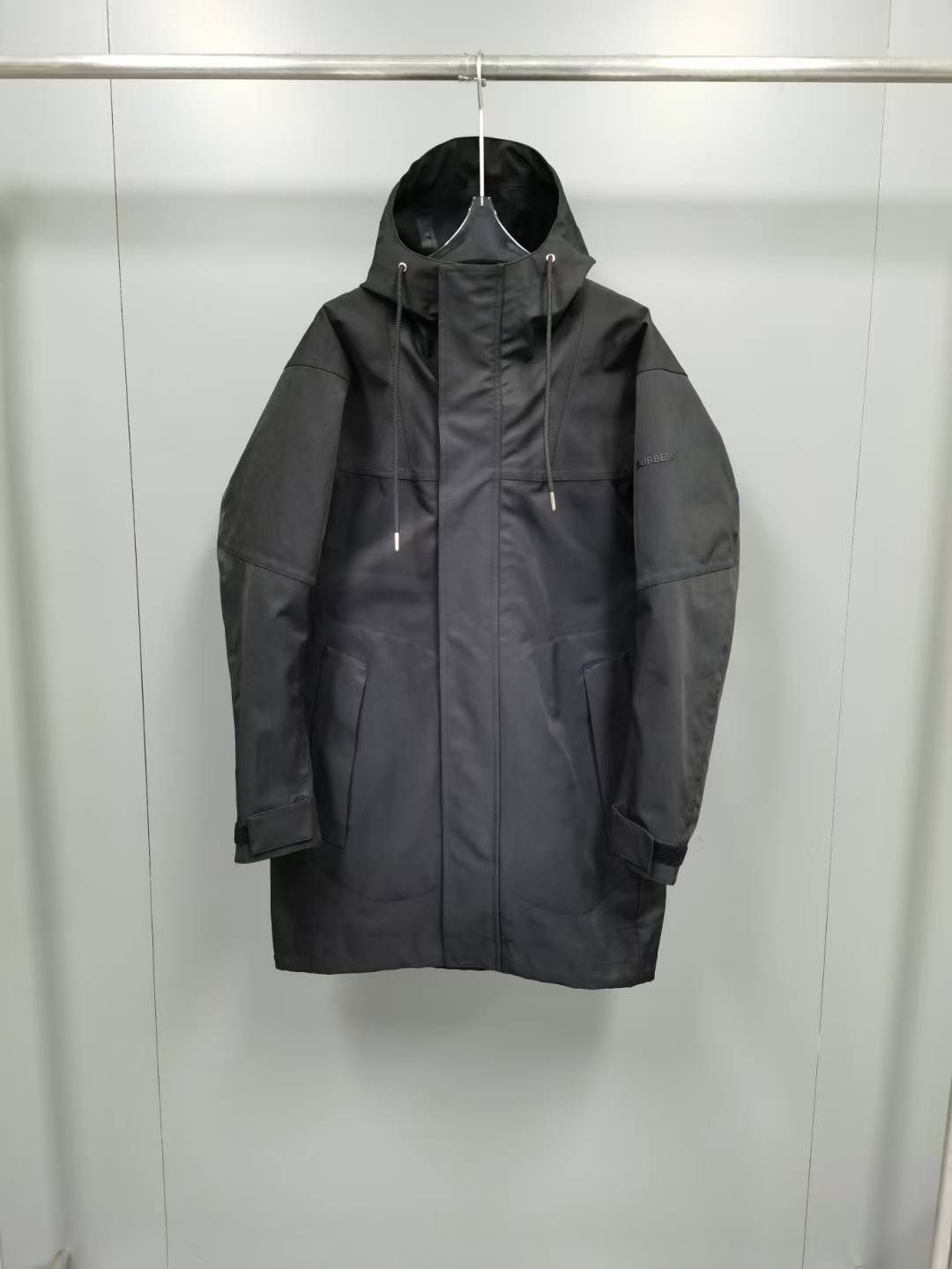 burberry black hooded parka jacket