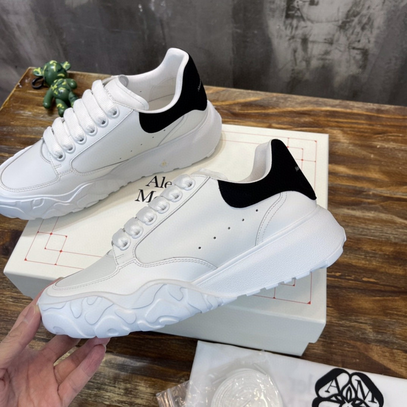 Alexander McQueen Court sneakers in white leather with a black heel tab