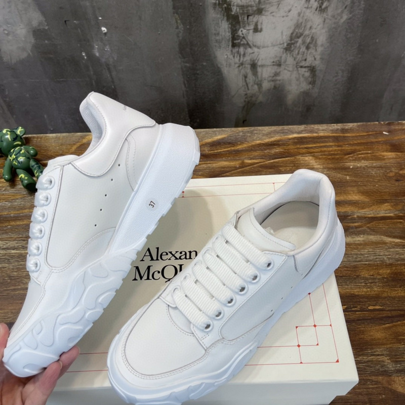 Alexander McQueen white leather Court Trainers