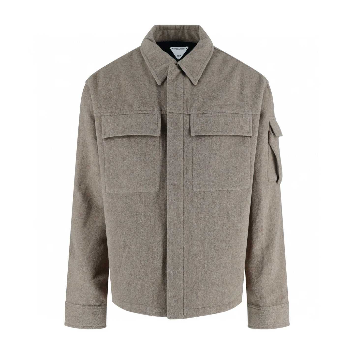 Bottega Veneta wool and cashmere shirt jacket in beige