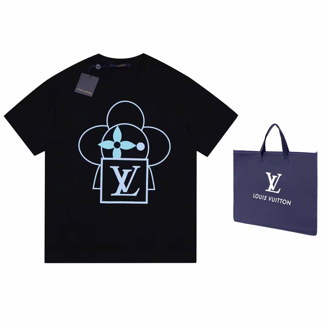 LV T-Shirt in black cotton jersey