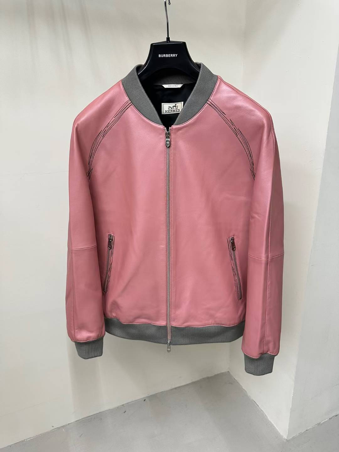 Hermes men's leather blouson.