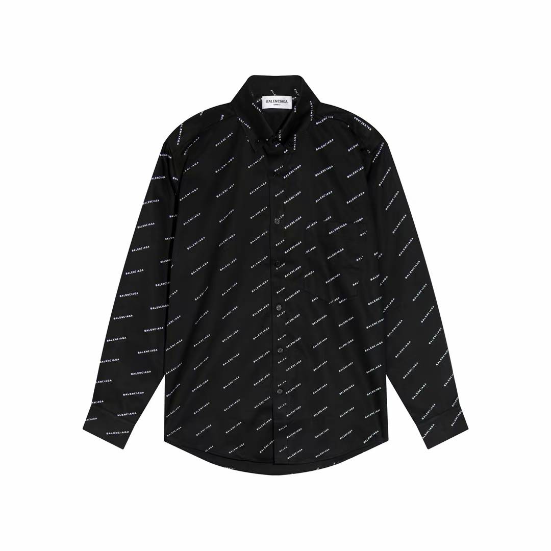 Balenciaga all-over logo shirt in black cotton