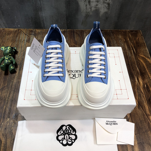 Alexander McQueen blue and white canvas Tread Slick sneaker