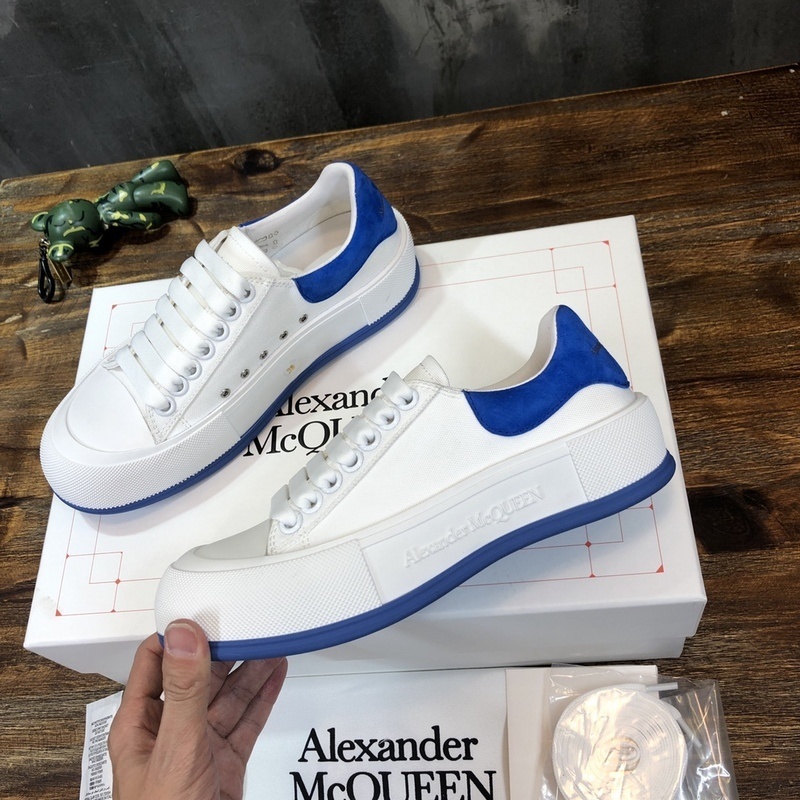 Alexander McQueen Deck Plimsoll Low 'White Blue' sneakers