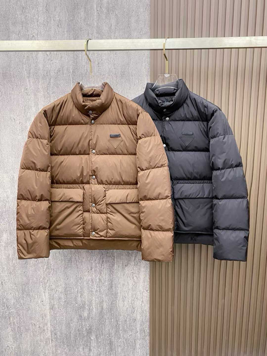 Prada Re-Nylon down jacket in brown and black