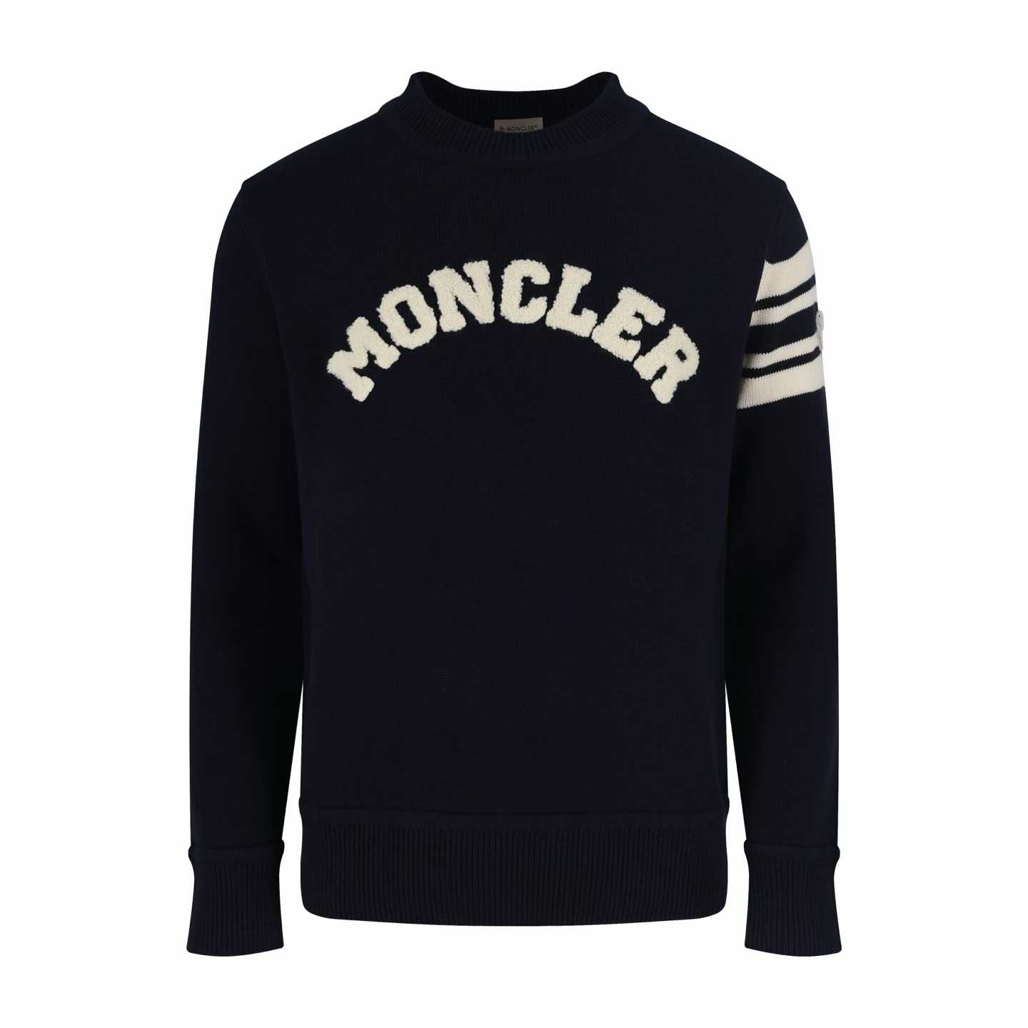 Moncler logo-embroidered striped-sleeve Sweater