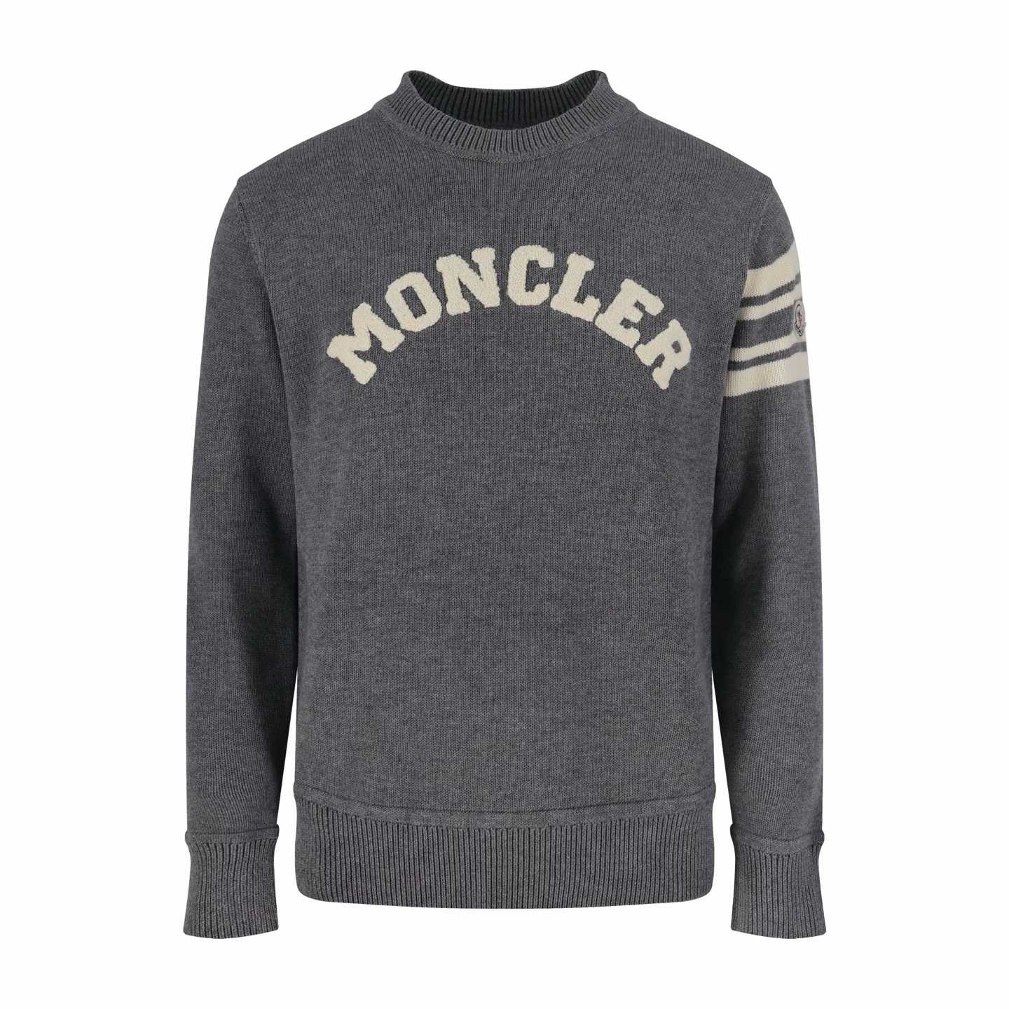 Moncler logo-embroidered striped-sleeve Sweater