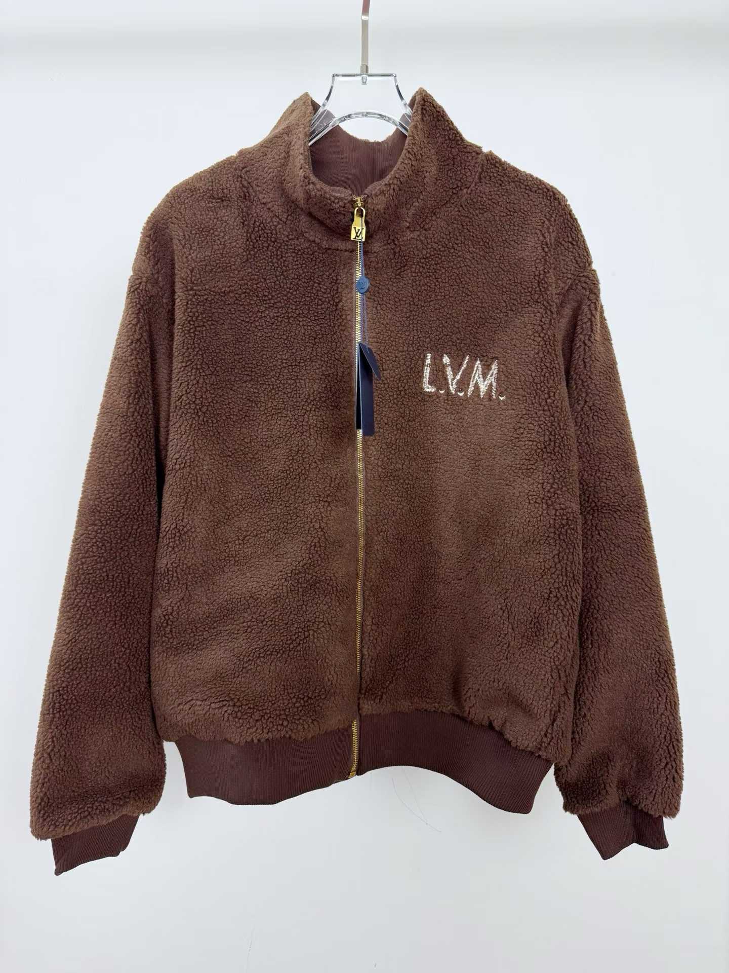 LV Zippered Fleece Blouson jacket in brown