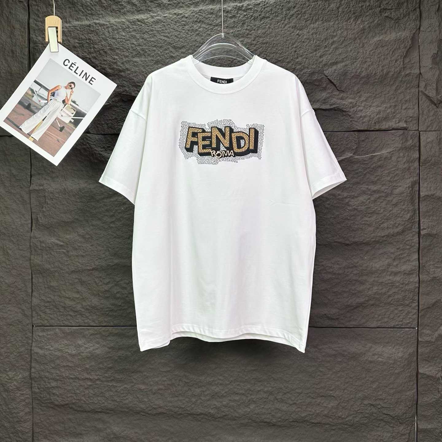 Fendi Roma white cotton T-shirt