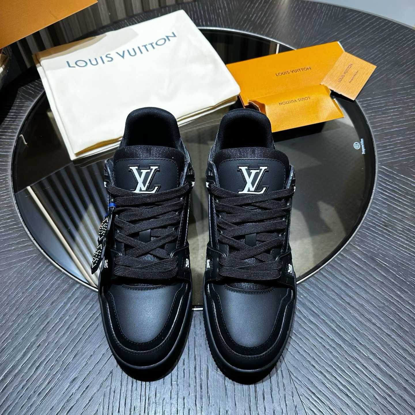 LV Trainer sneaker in a black