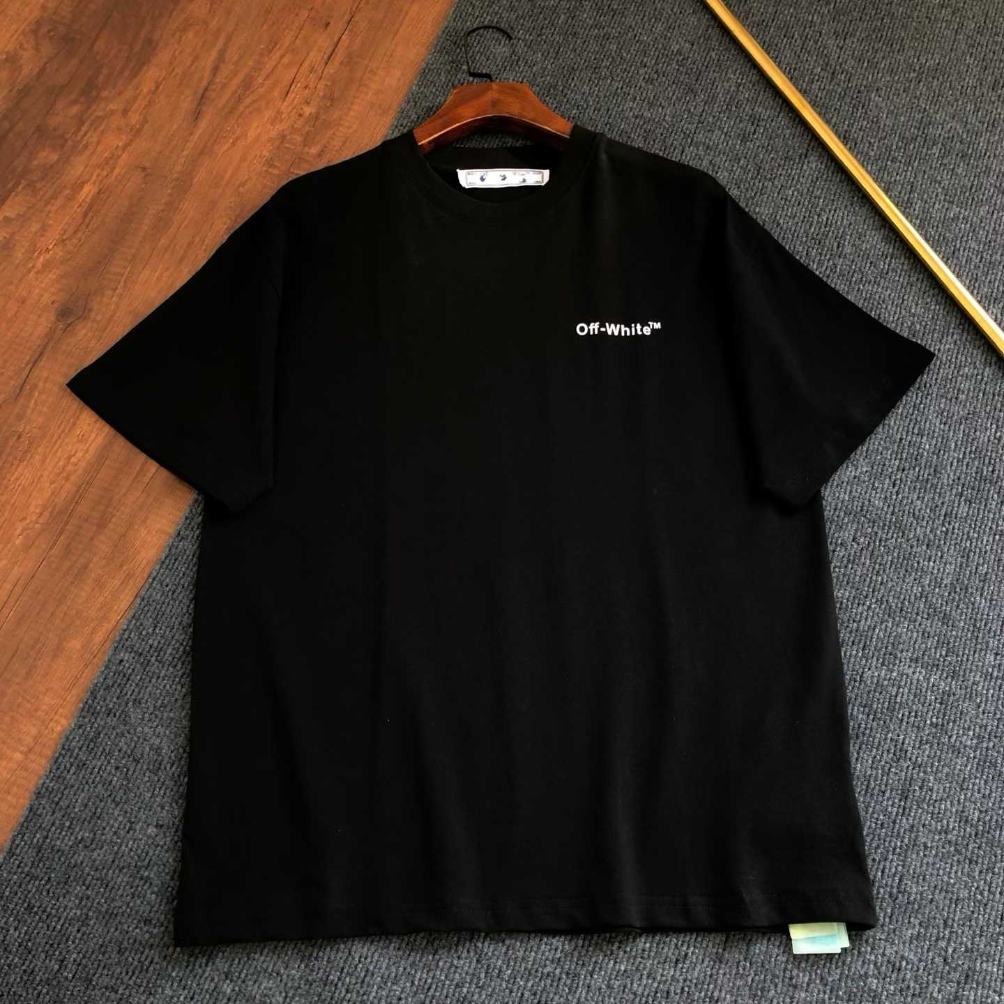 Off-White Tattoo Arrow-embroidery cotton T-shirt in black