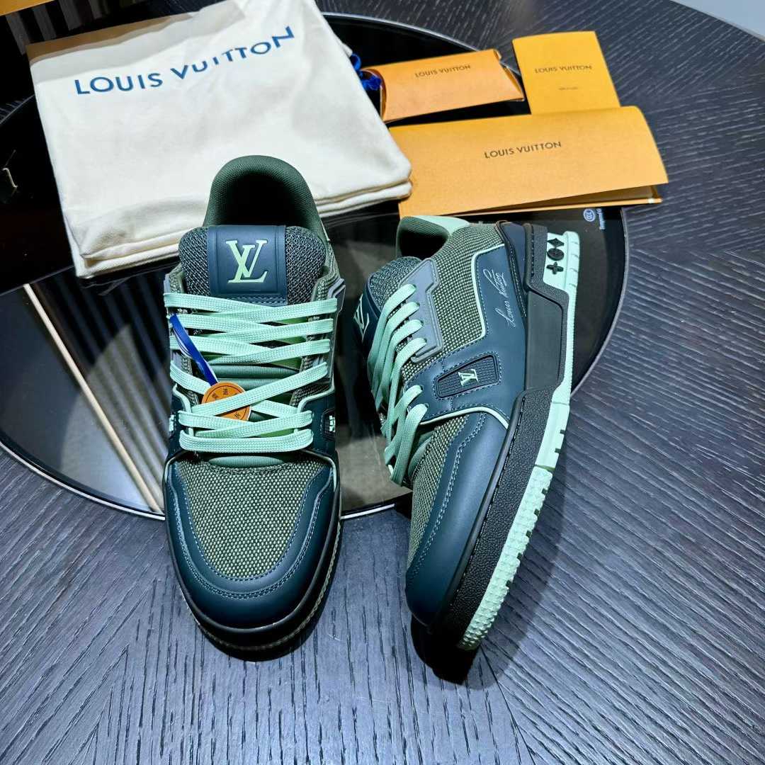 LV Trainer sneaker in a green