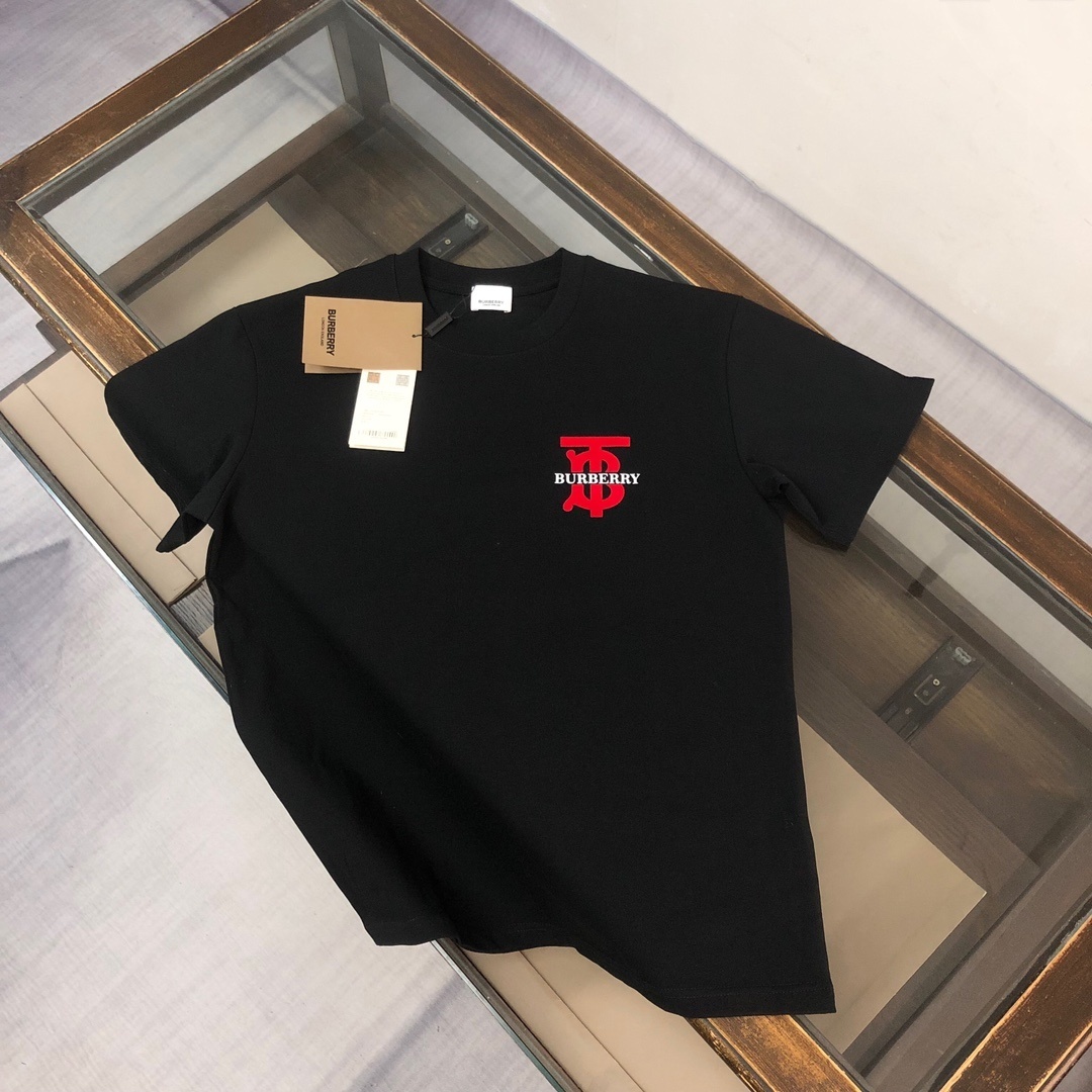 Burberry cotton t-shirt with a red TB logo print on the chest