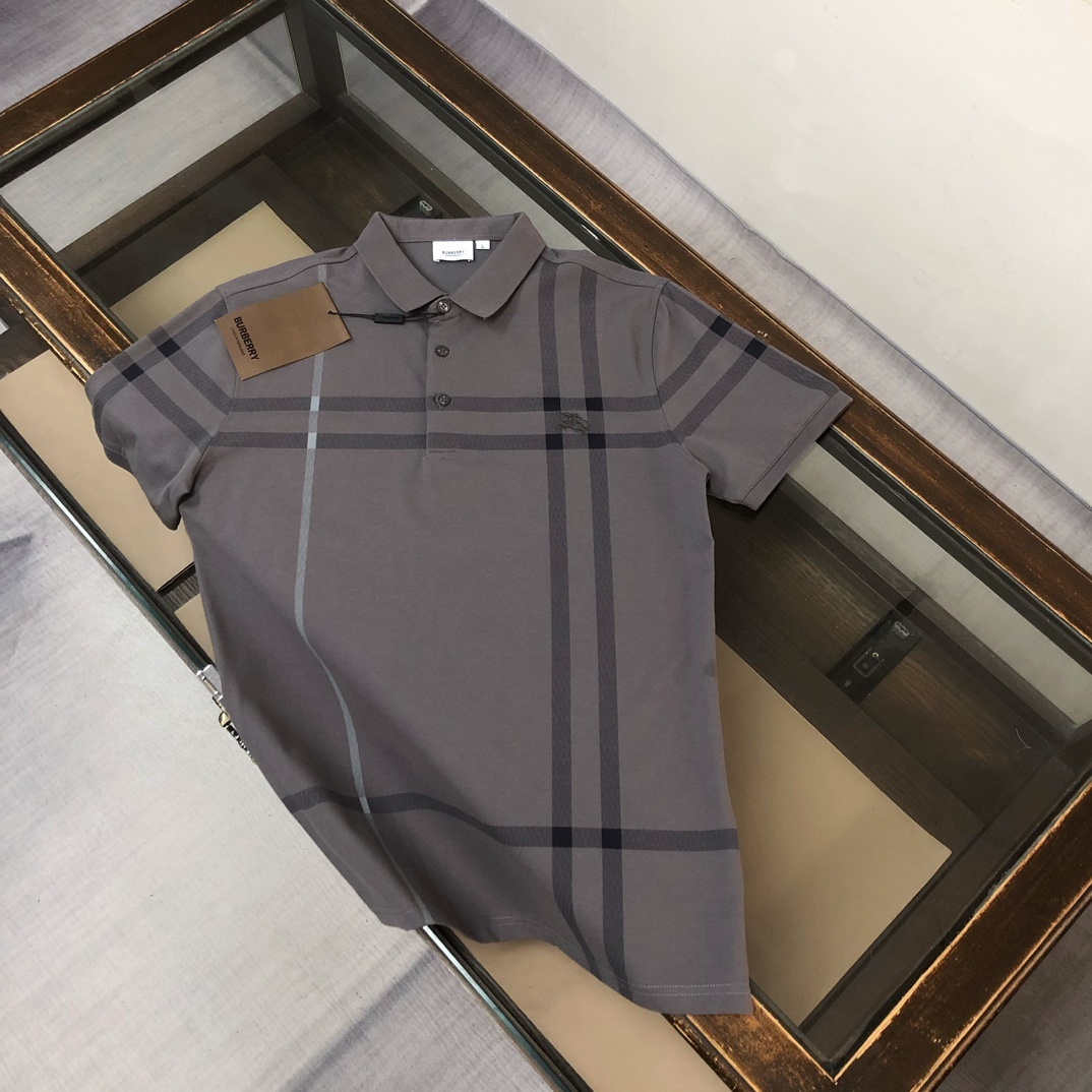 Burberry men's designer check polo shirt.