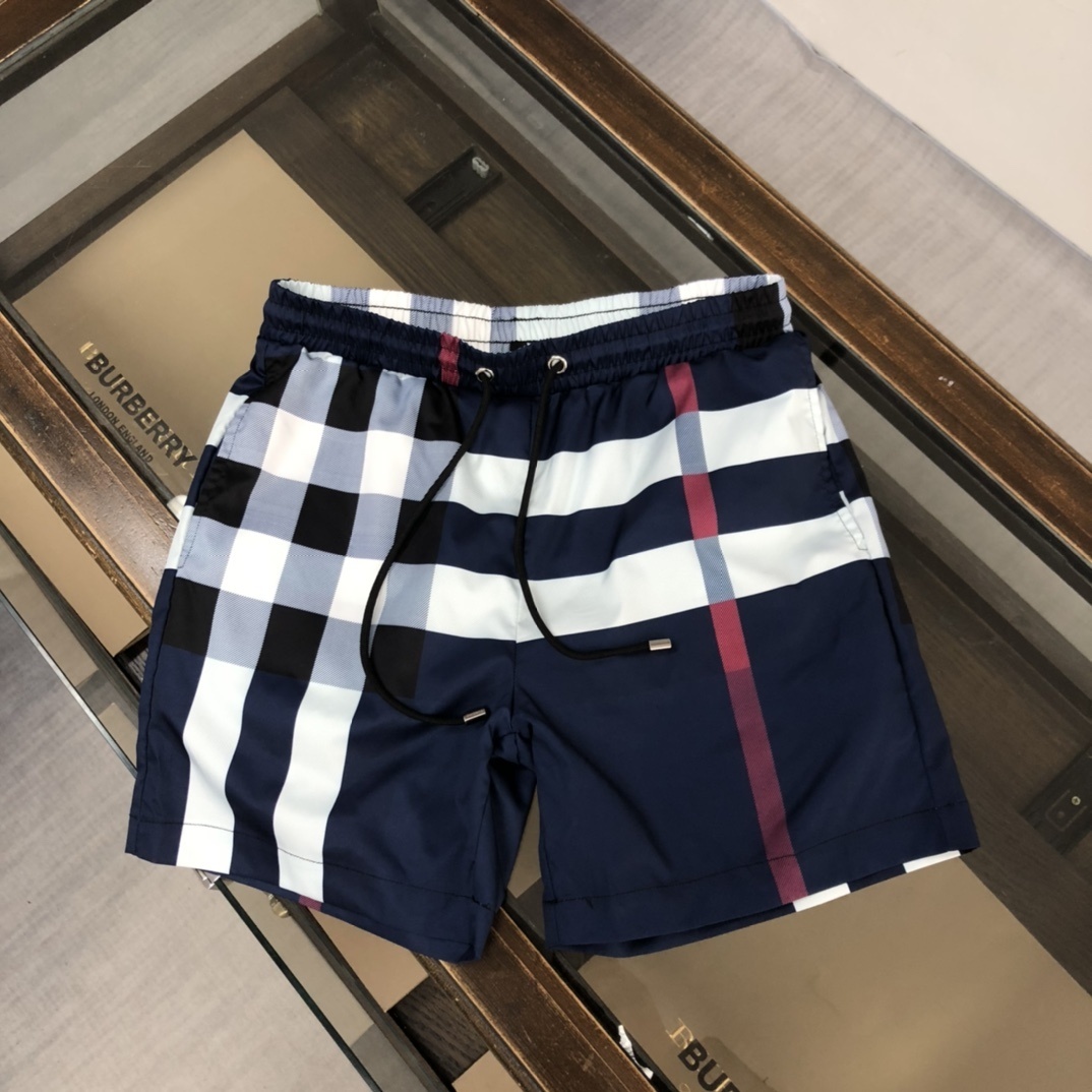 Burberry Check Swim Shorts in carbon blue