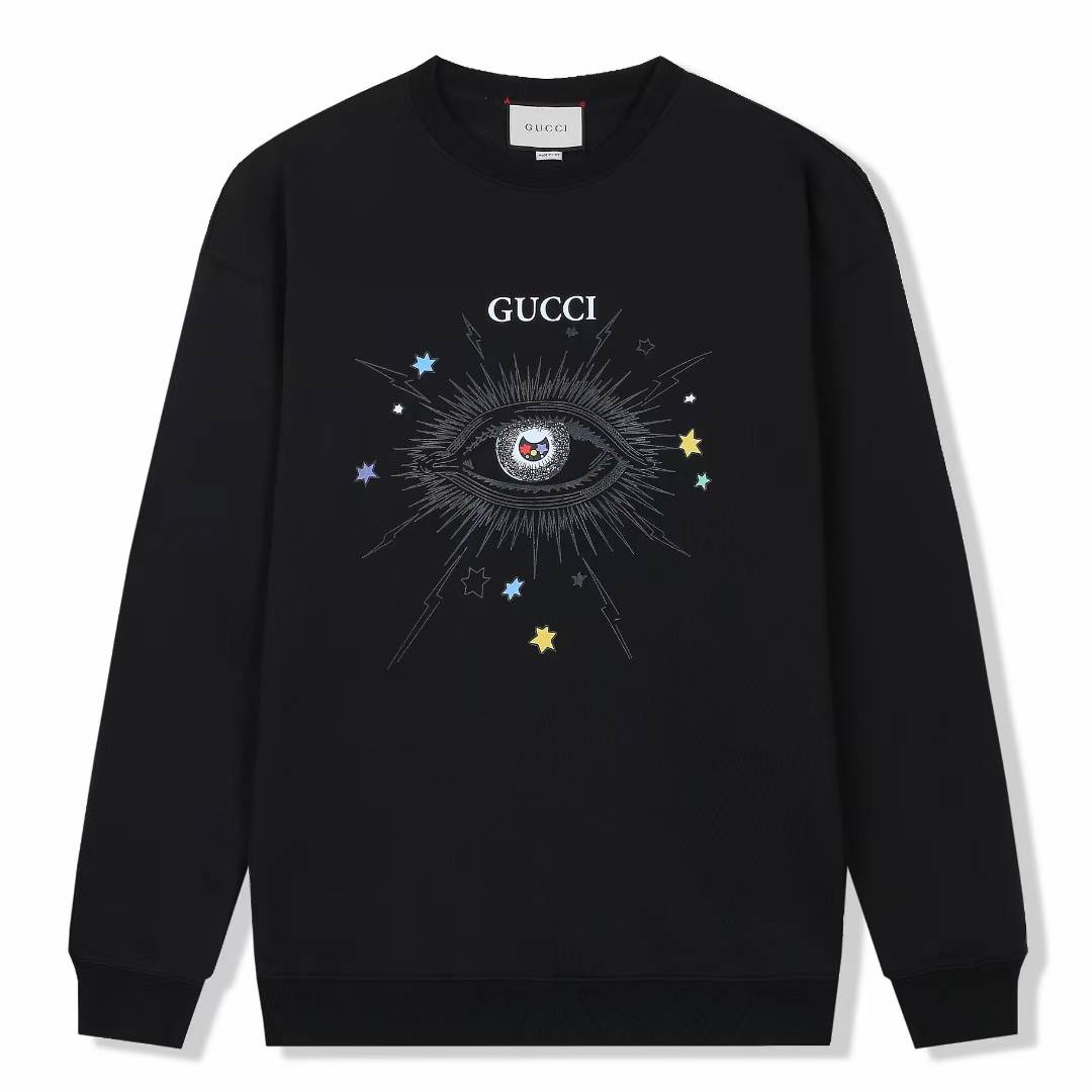 Gucci 2022 Autumn/Winter New Evil Eye Print Sweatshirt black