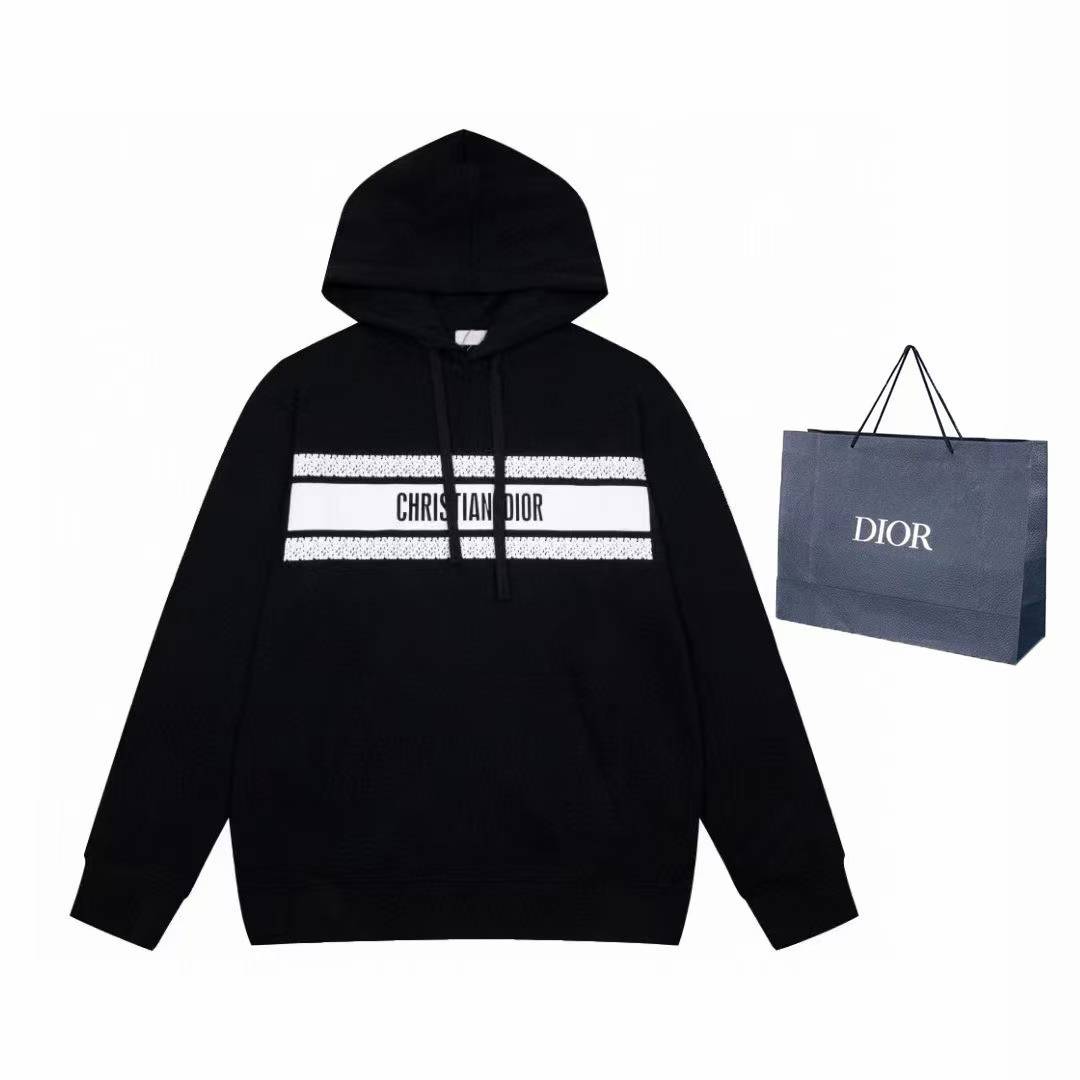 Dior hooded sweatshirt cashmere-blend knit cardigan