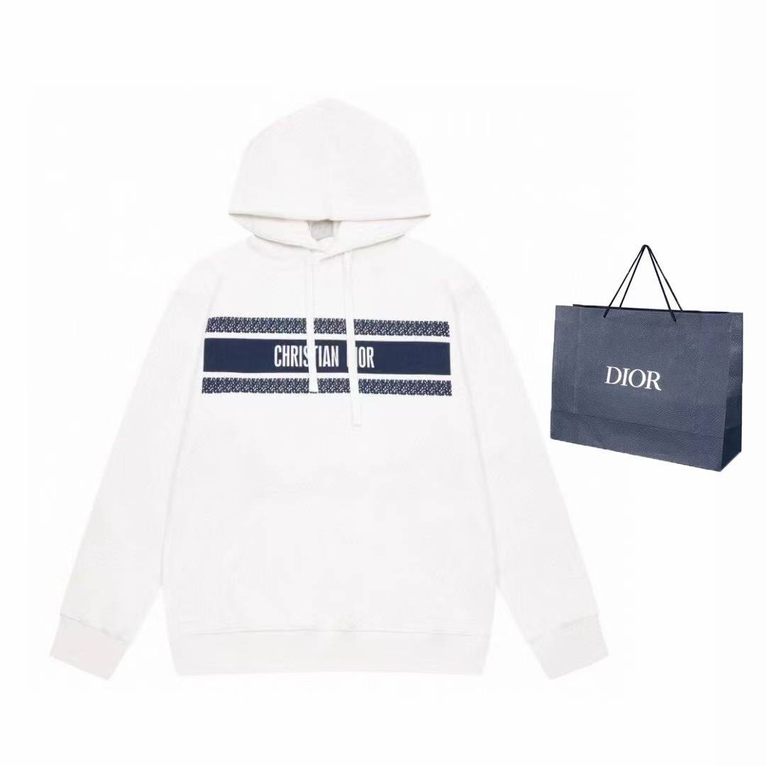 Dior-inspired navy reversible hoodie