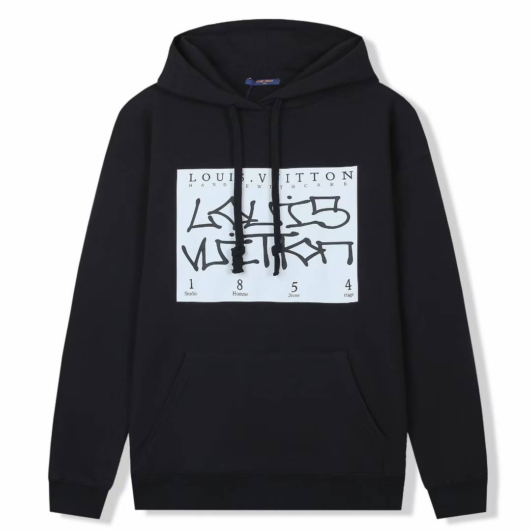 LV hoodie with a graphic signature print.