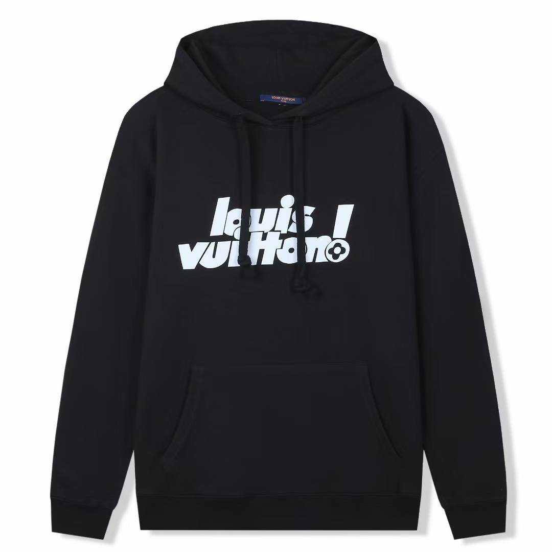 LV Monogram Gradient Hoodie in black cotton