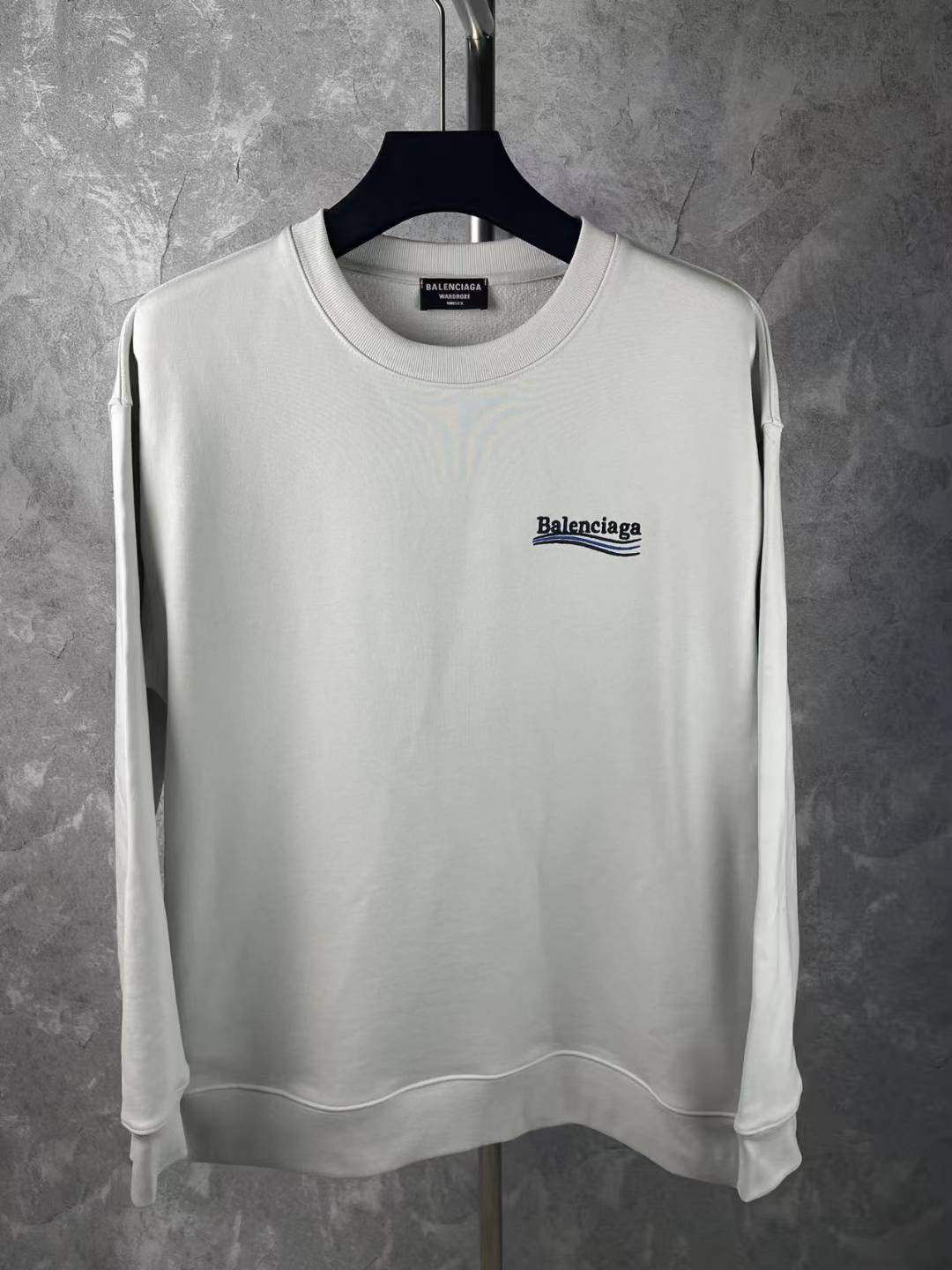 Balenciaga Political Campaign logo-printed cotton sweatshirt in white or light grey