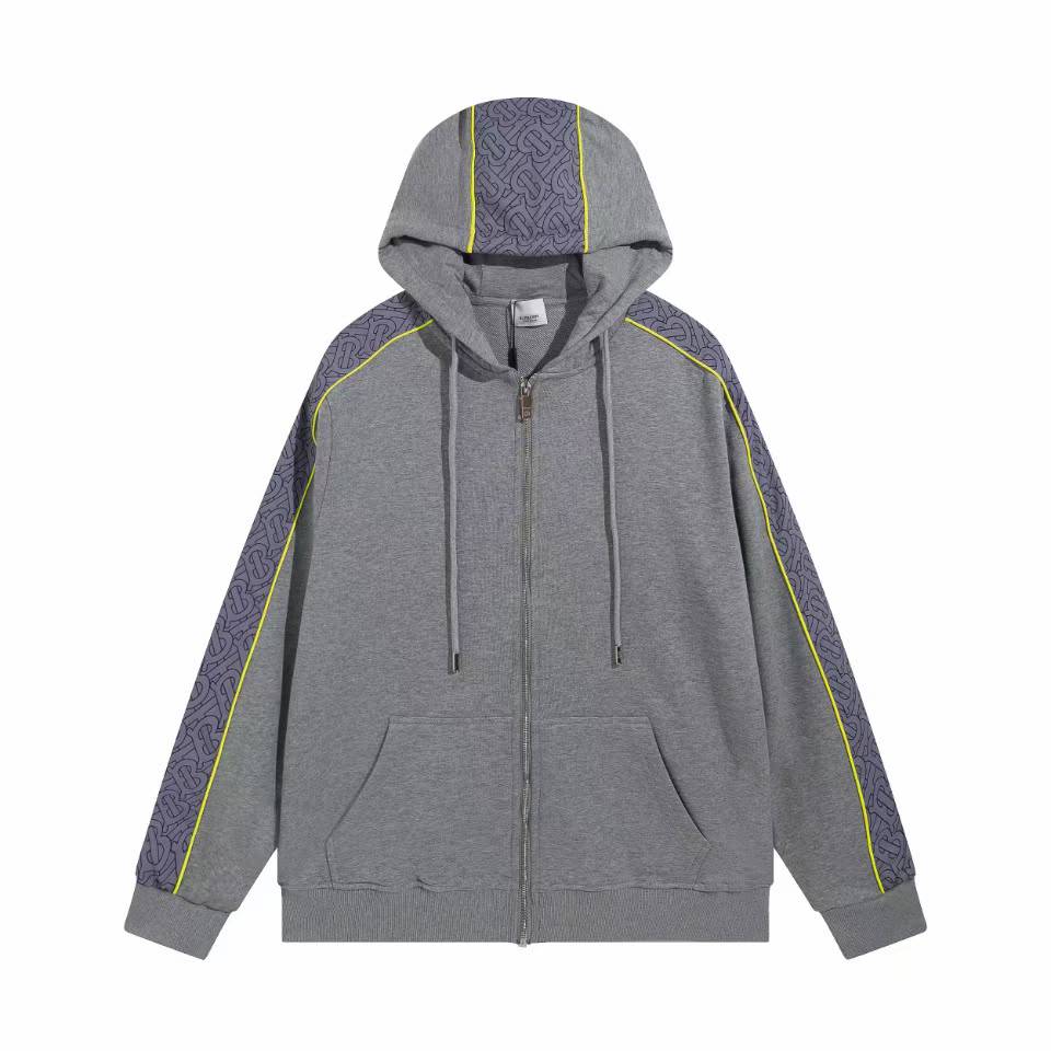 burberry grey monogram cotton hoodie