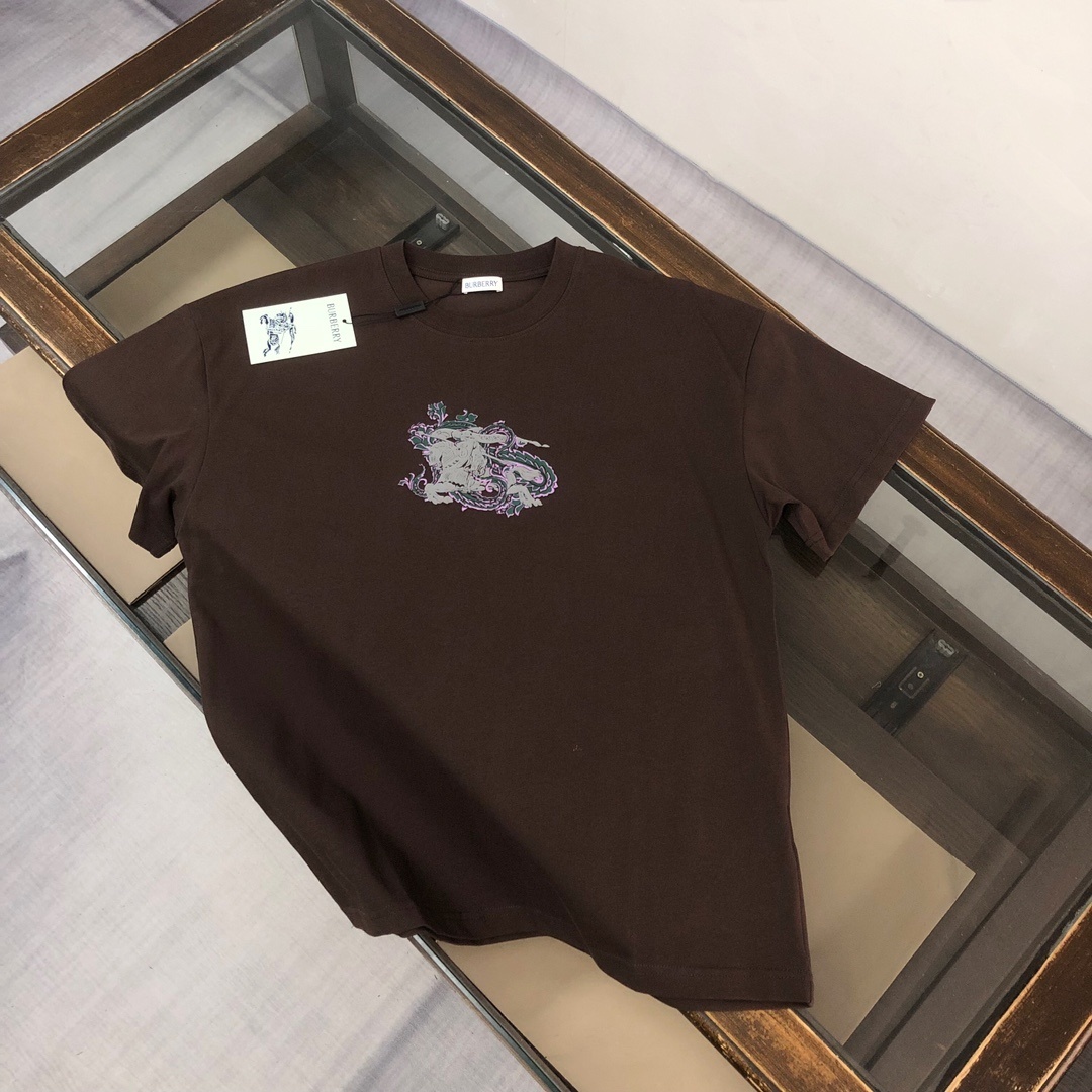 Burberry EKD-print cotton T-shirt in brown