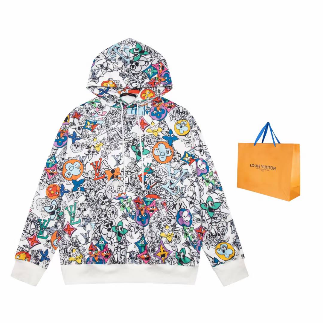 LV Monogram Comics Hoodie in multicolor.