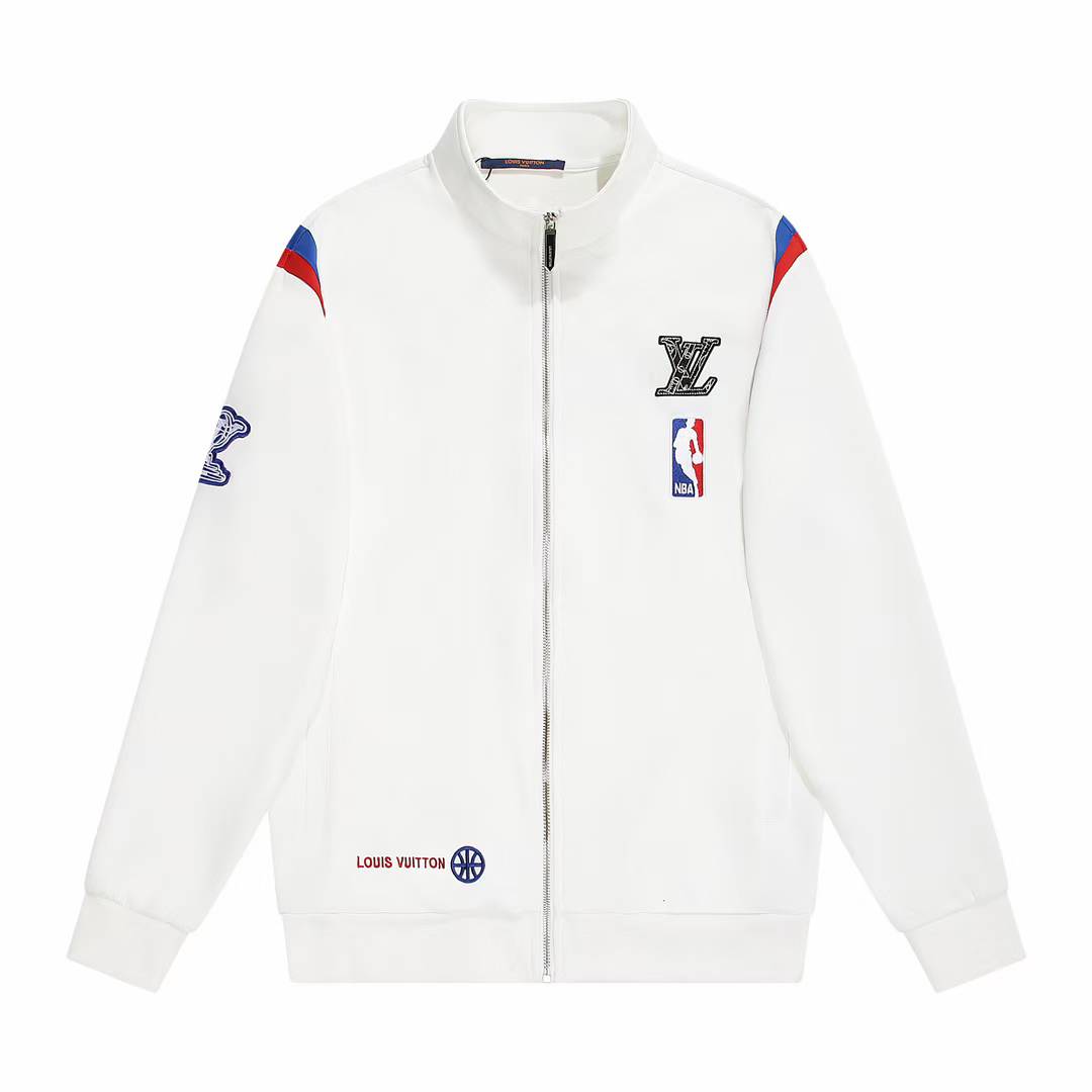 LV x NBA zip-up jacket from the capsule collection.